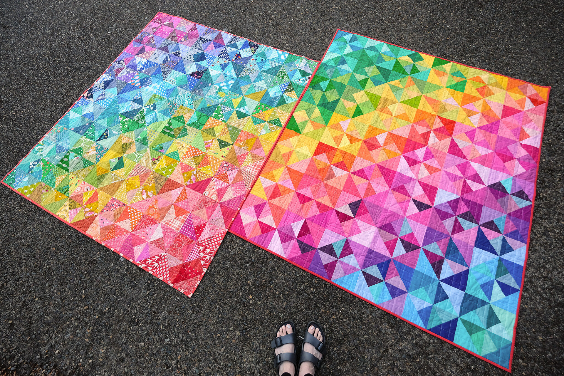 A Solids Rainbow Cleo Quilt - Kitchen Table Quilting