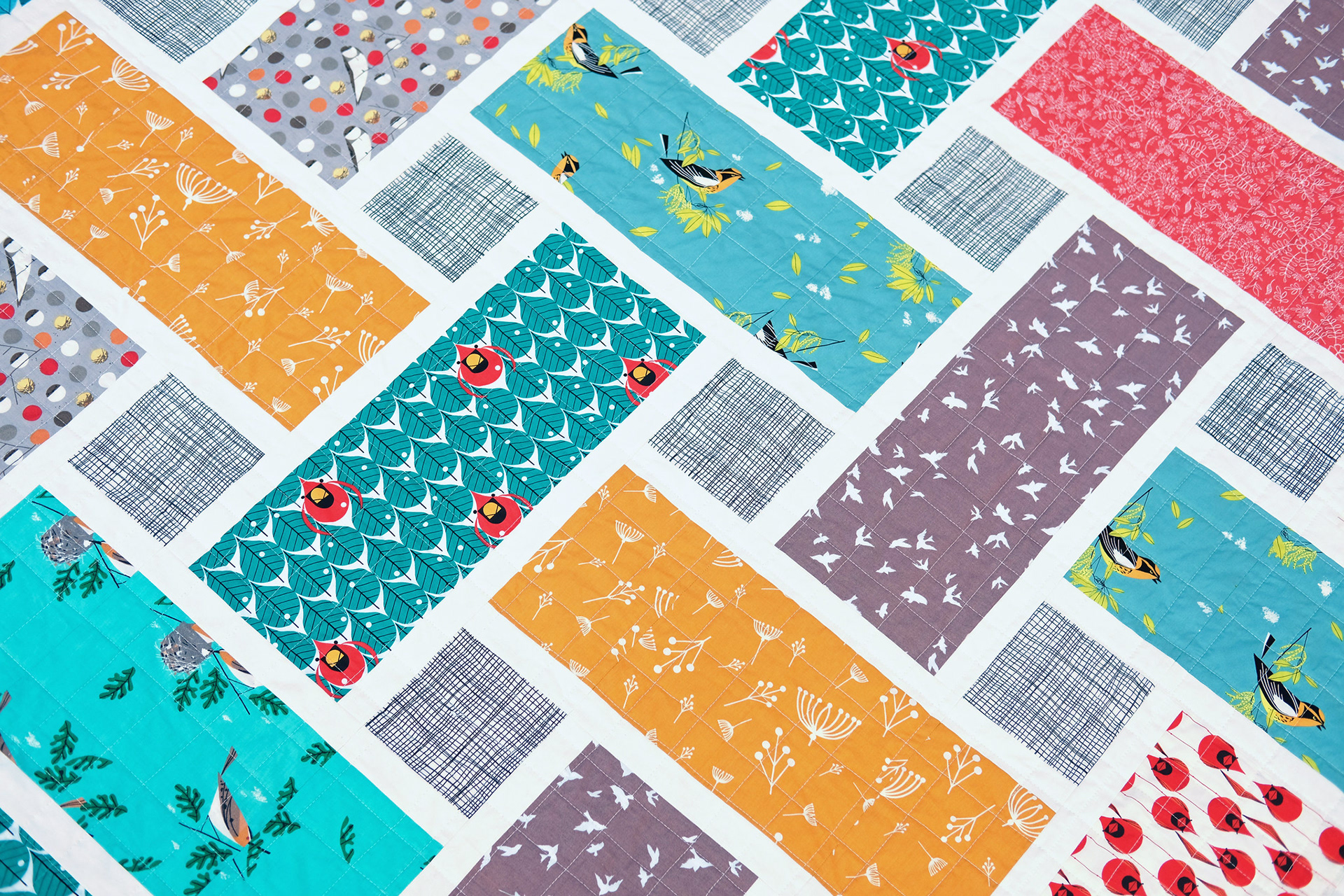 The Tessa Quilt in Charley Harper - Kitchen Table Quilting