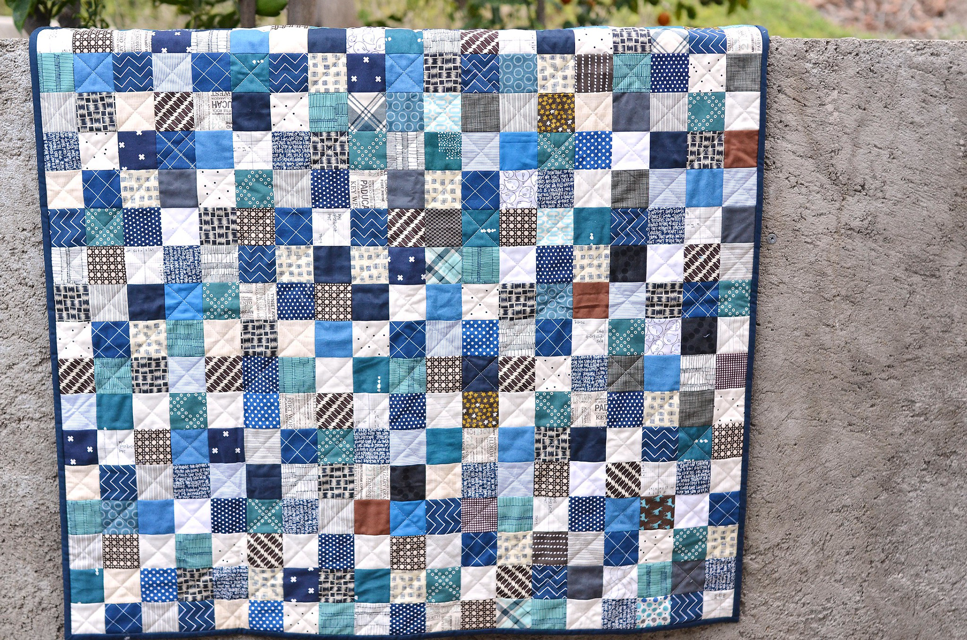 Baby Boy Postage Stamp Quilt - Kitchen Table Quilting