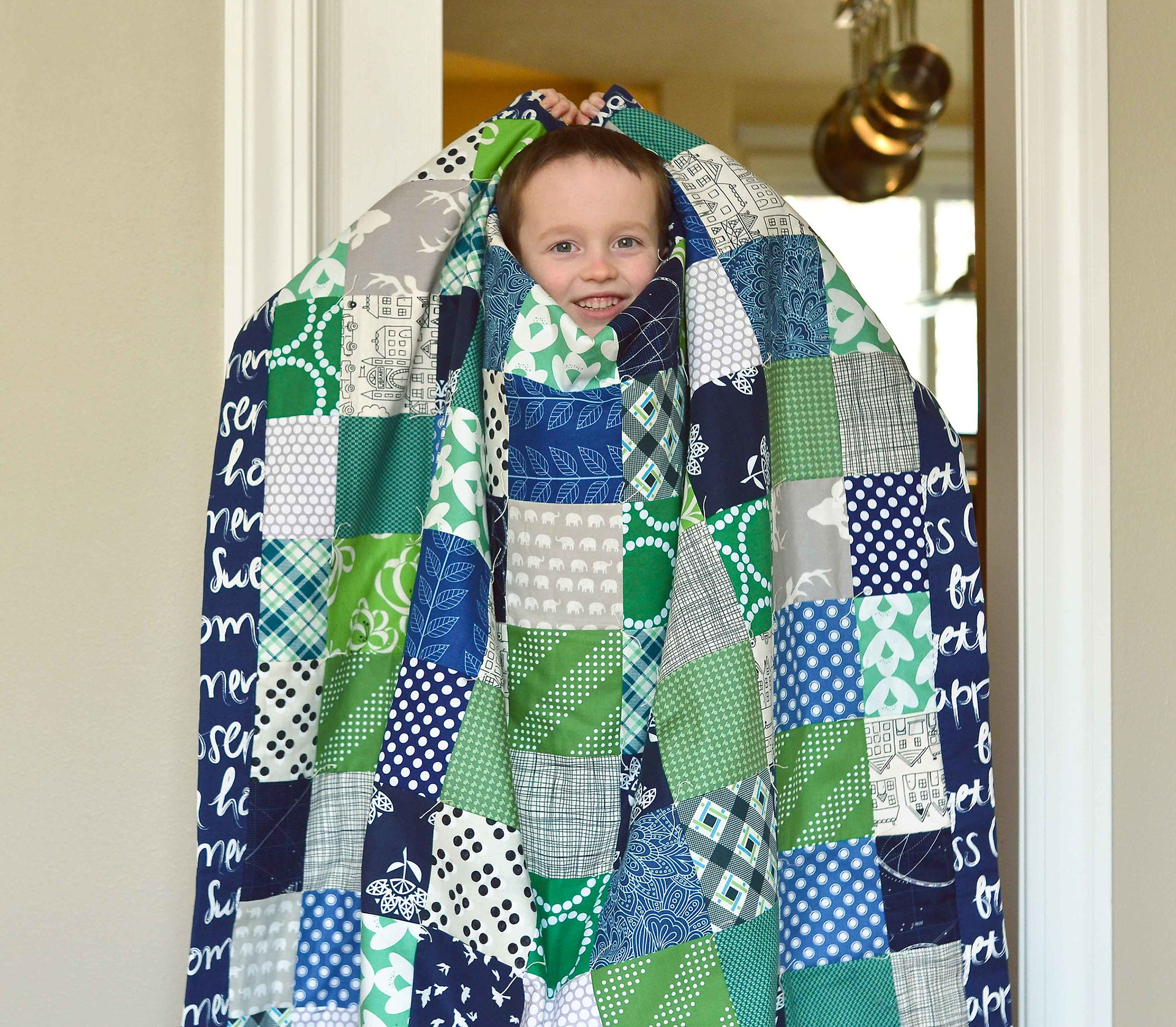 Blue and Green Picnic Quilt - Kitchen Table Quilting