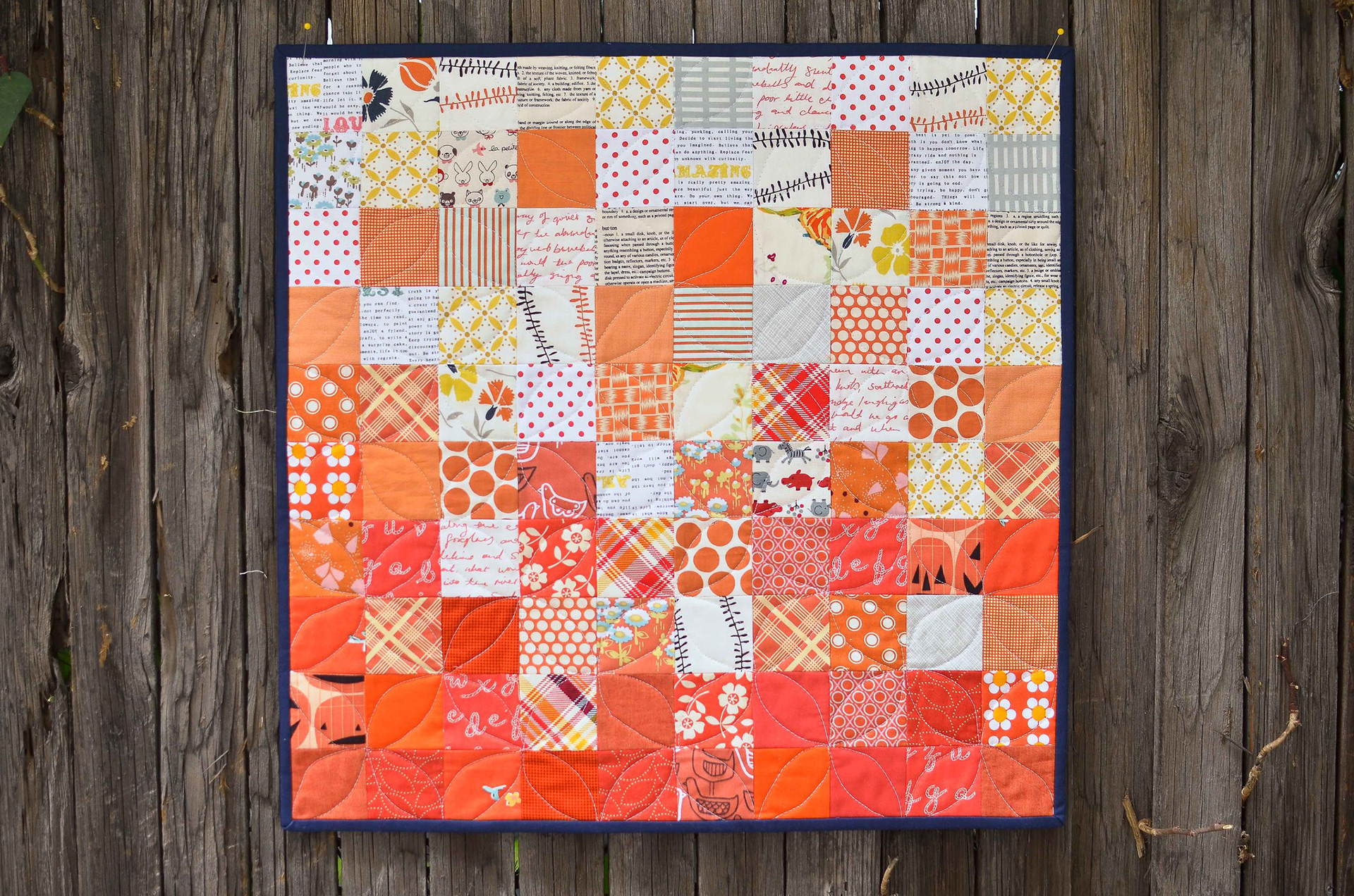 Orange! Mini Quilt - Kitchen Table Quilting