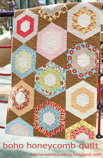 Boho Honeycomb Quilt - Kitchen Table Quilting