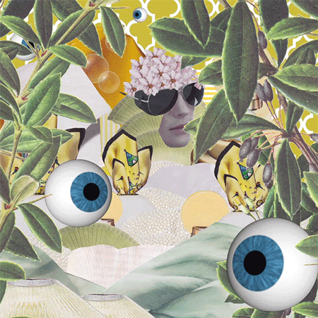 Collage Animation Gif. Camera moves through 3 different Collage Worlds.