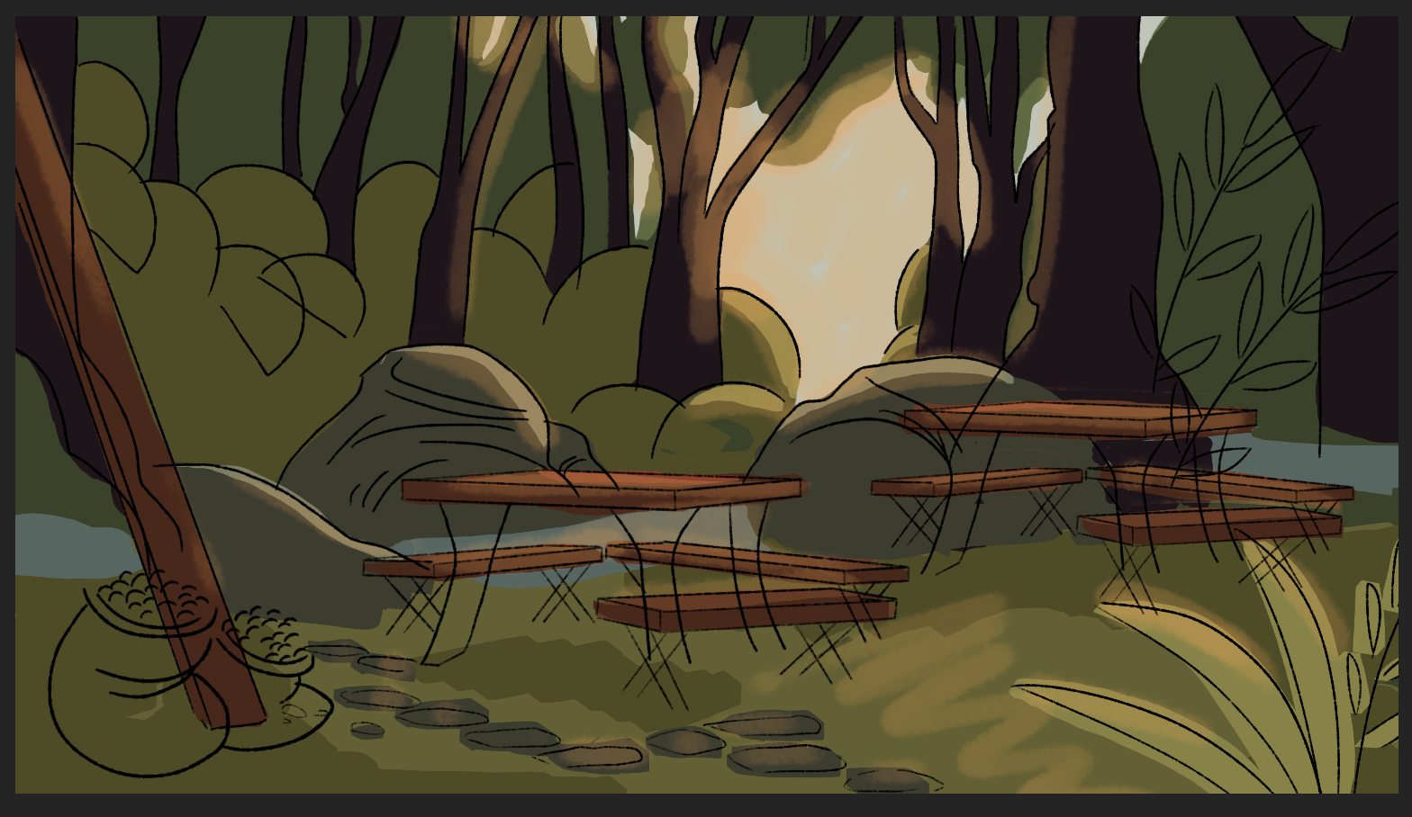 Initial mockup for lunch break background
