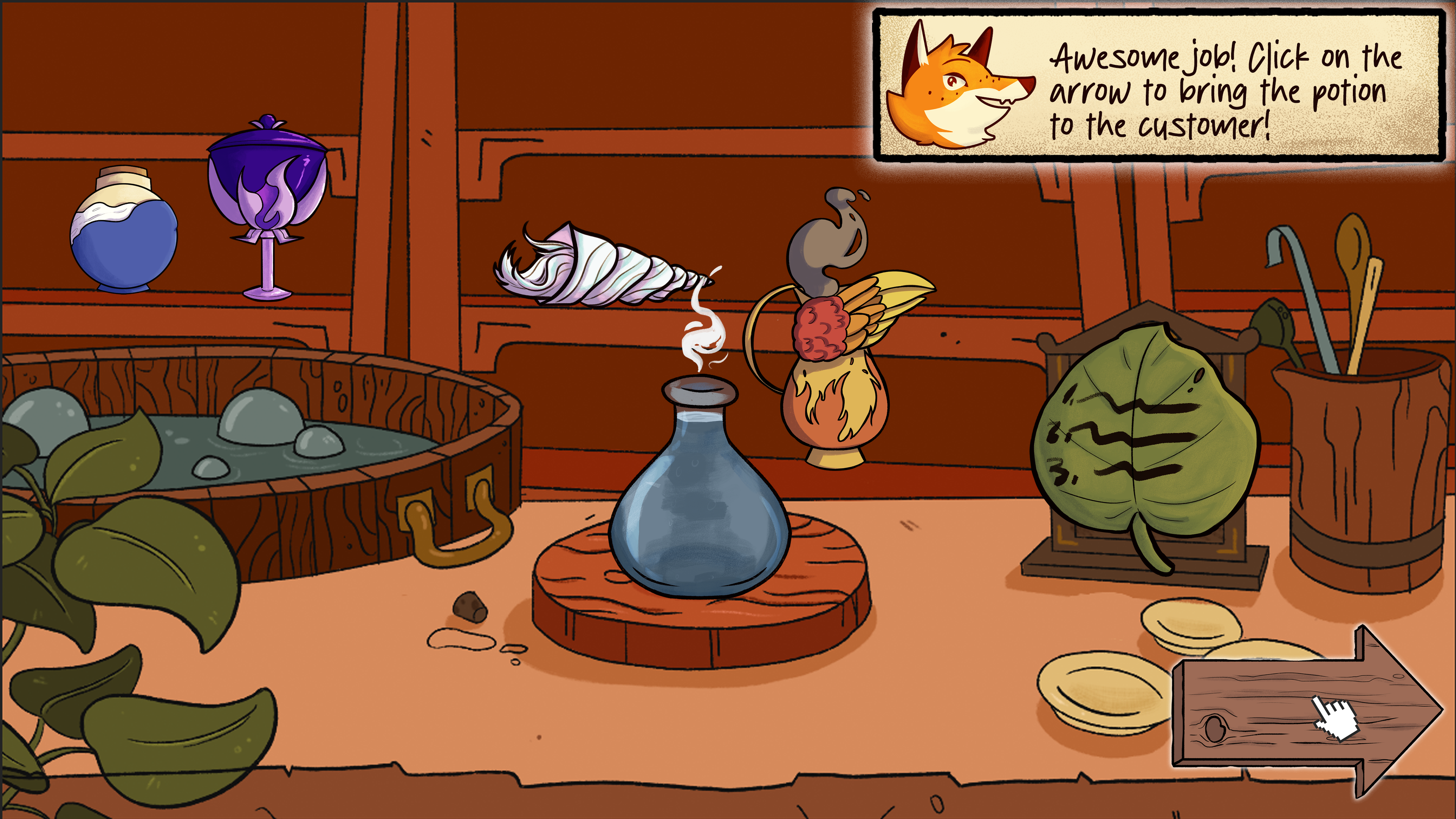 Potion making background UI Test- Assets by Lauren Serdy