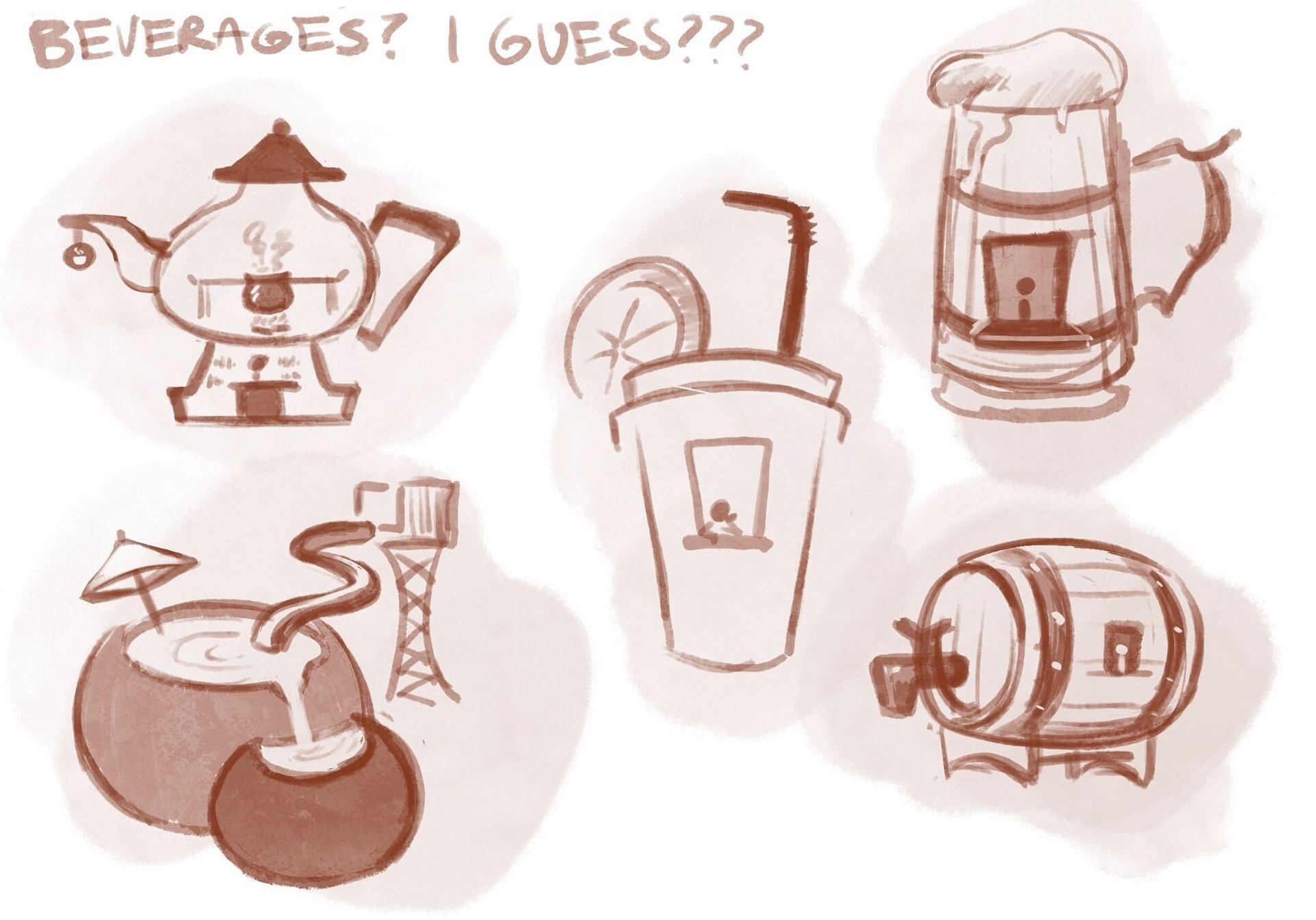 Concept art for marketplace stalls