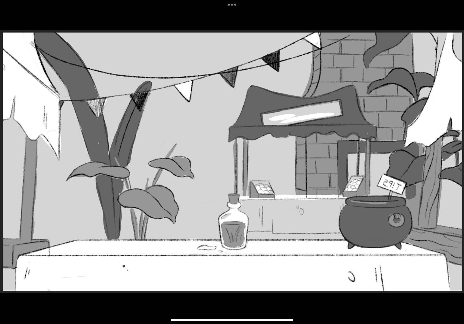 Black and white version of counter background