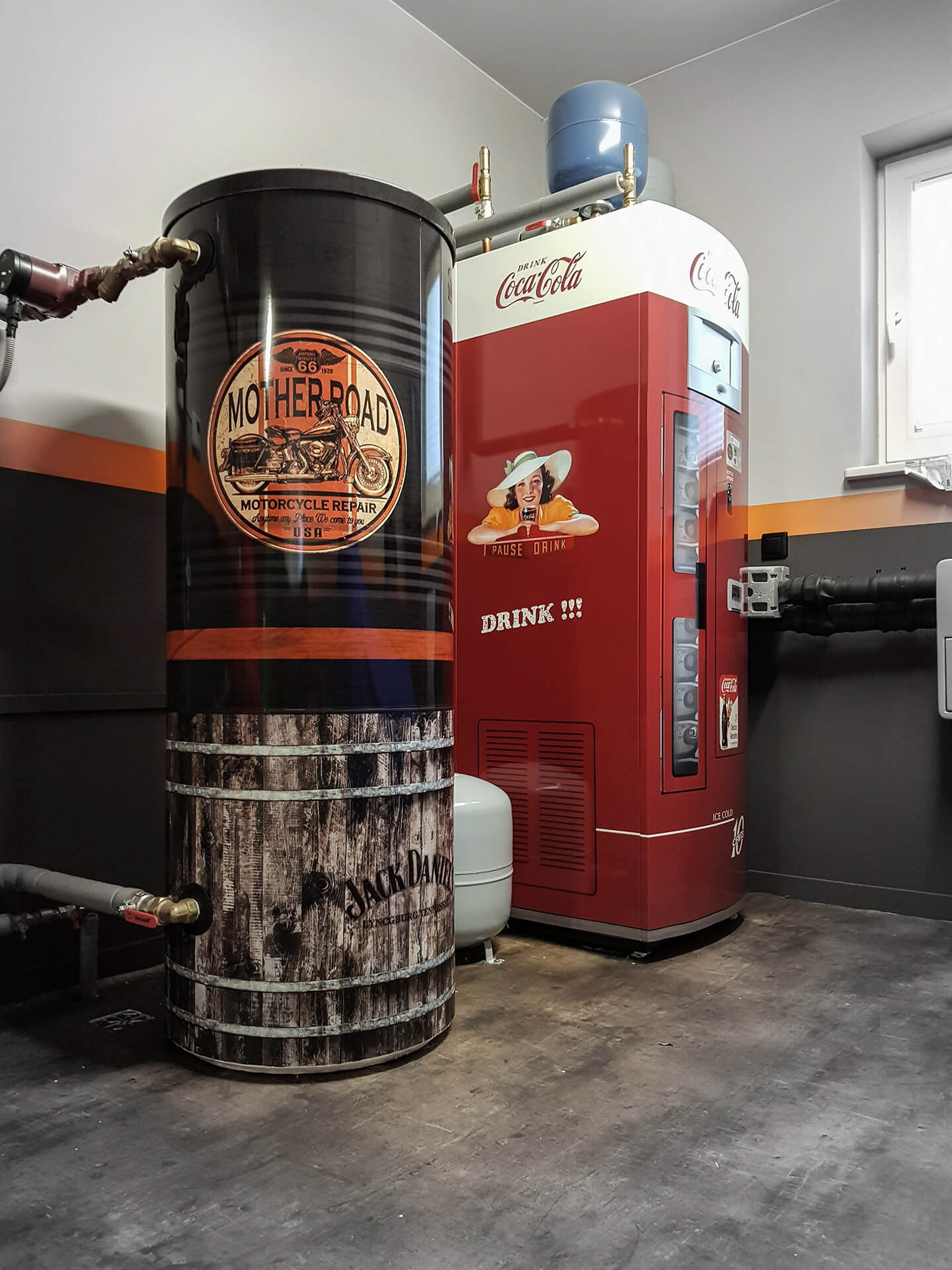 folia wylewana naklejona na piec i elementy grzewcze