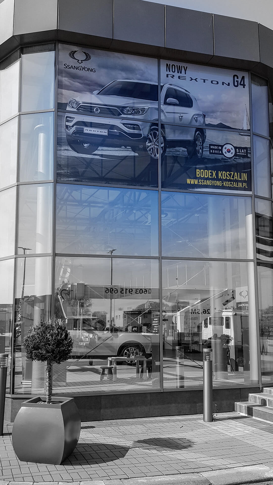 folia OWV - przez którą wpada światło i zapewnia widoczność od wewnątrz