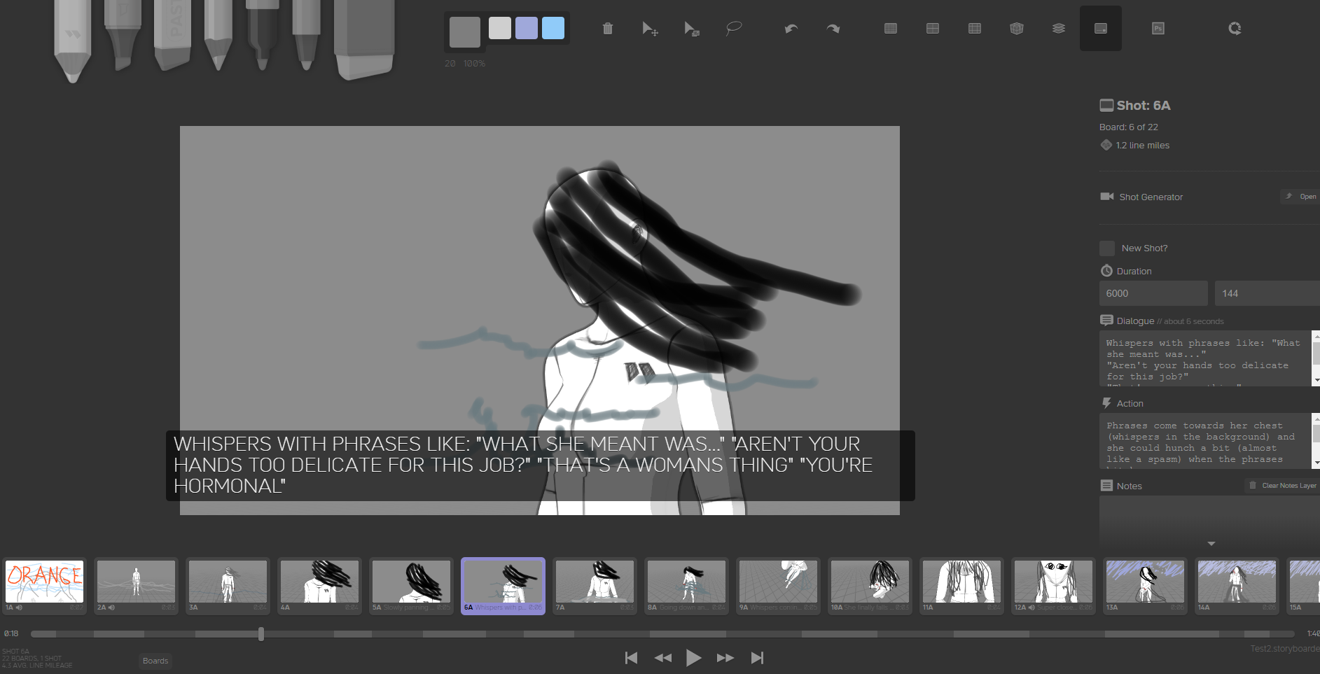 Camera shots/Storyboard on Wonder Unit's Stortboarder