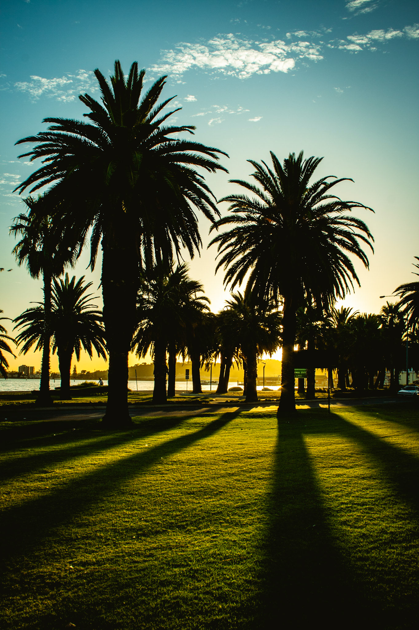 Sunset Riverside drive Swan River Perth