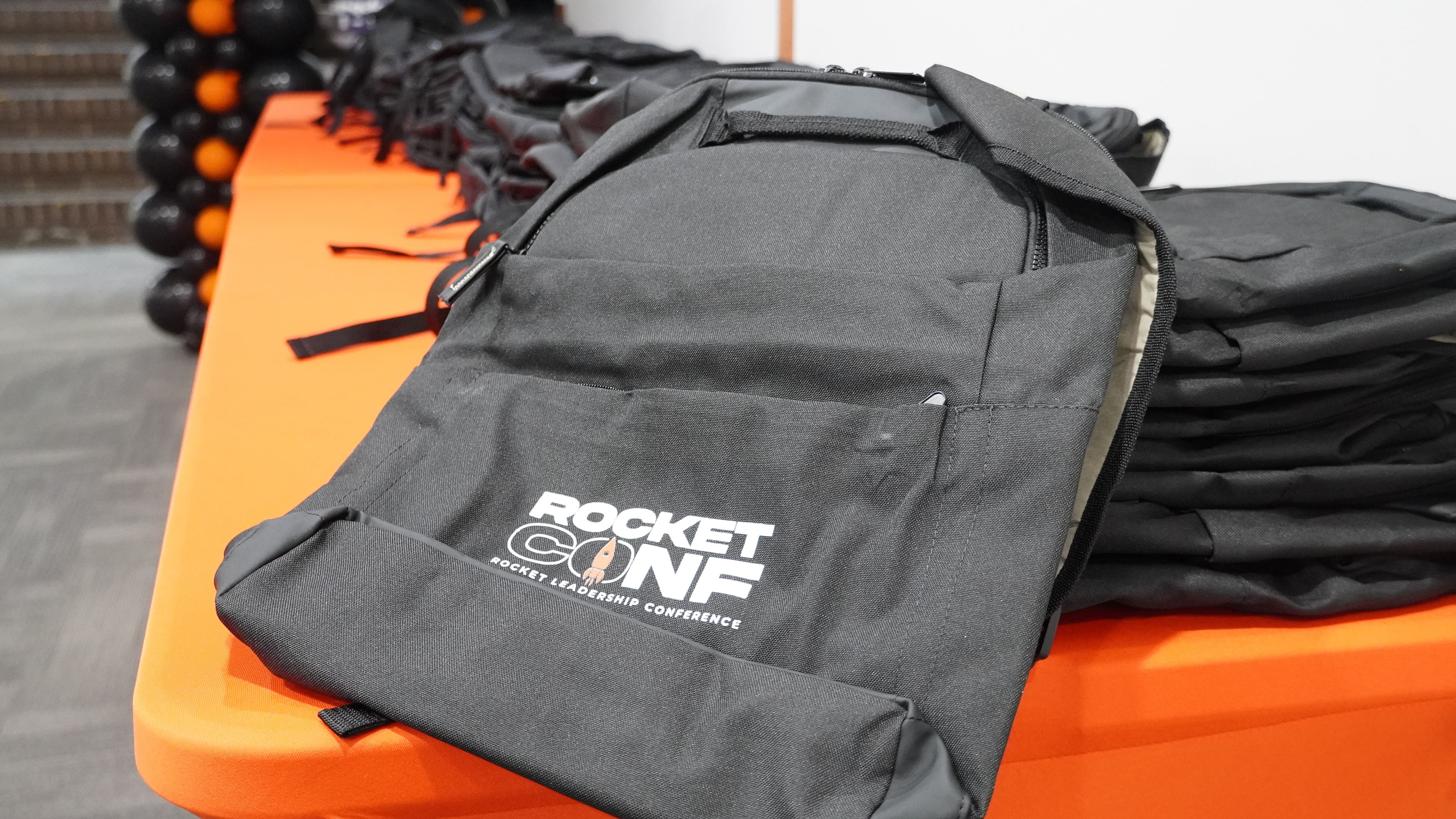 Custom backpacks that were given to attendees 