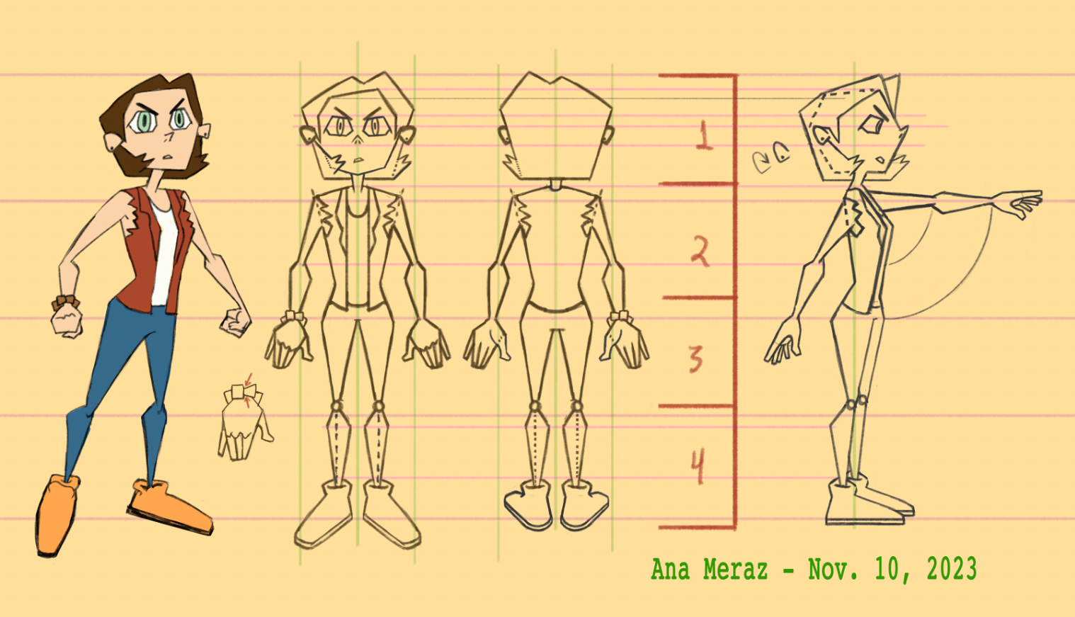 Ava character design instructions 2, turn around