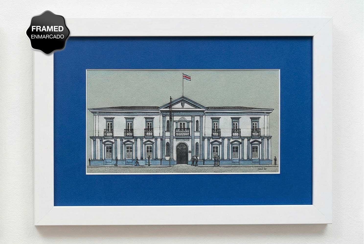 Dibujo rescate arquitectónico. Palacio Nacional Costa Rica. Dibujo a plumilla y lápiz.