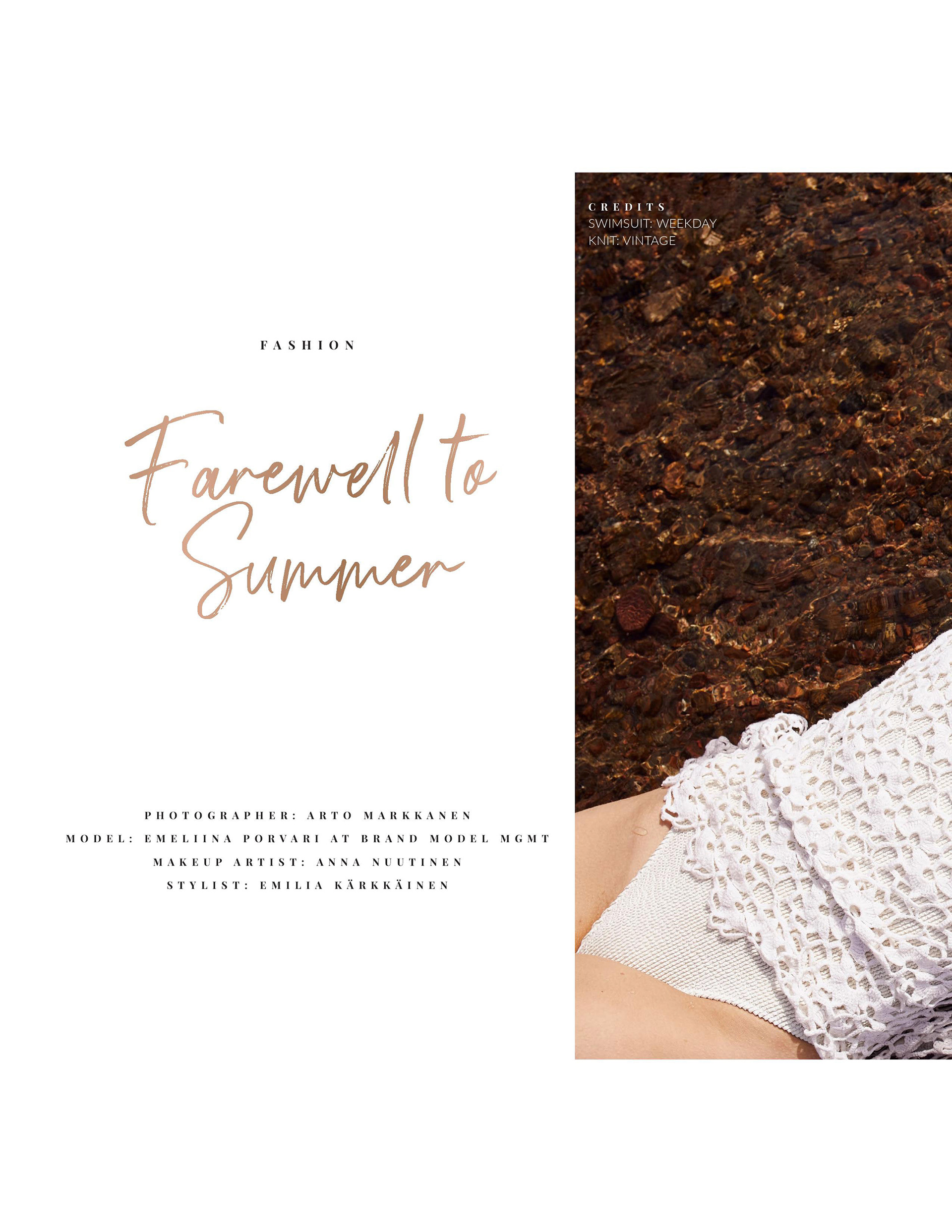 Emilia Kärkkäinen - Farewell to Summer fo Elegant Magazine