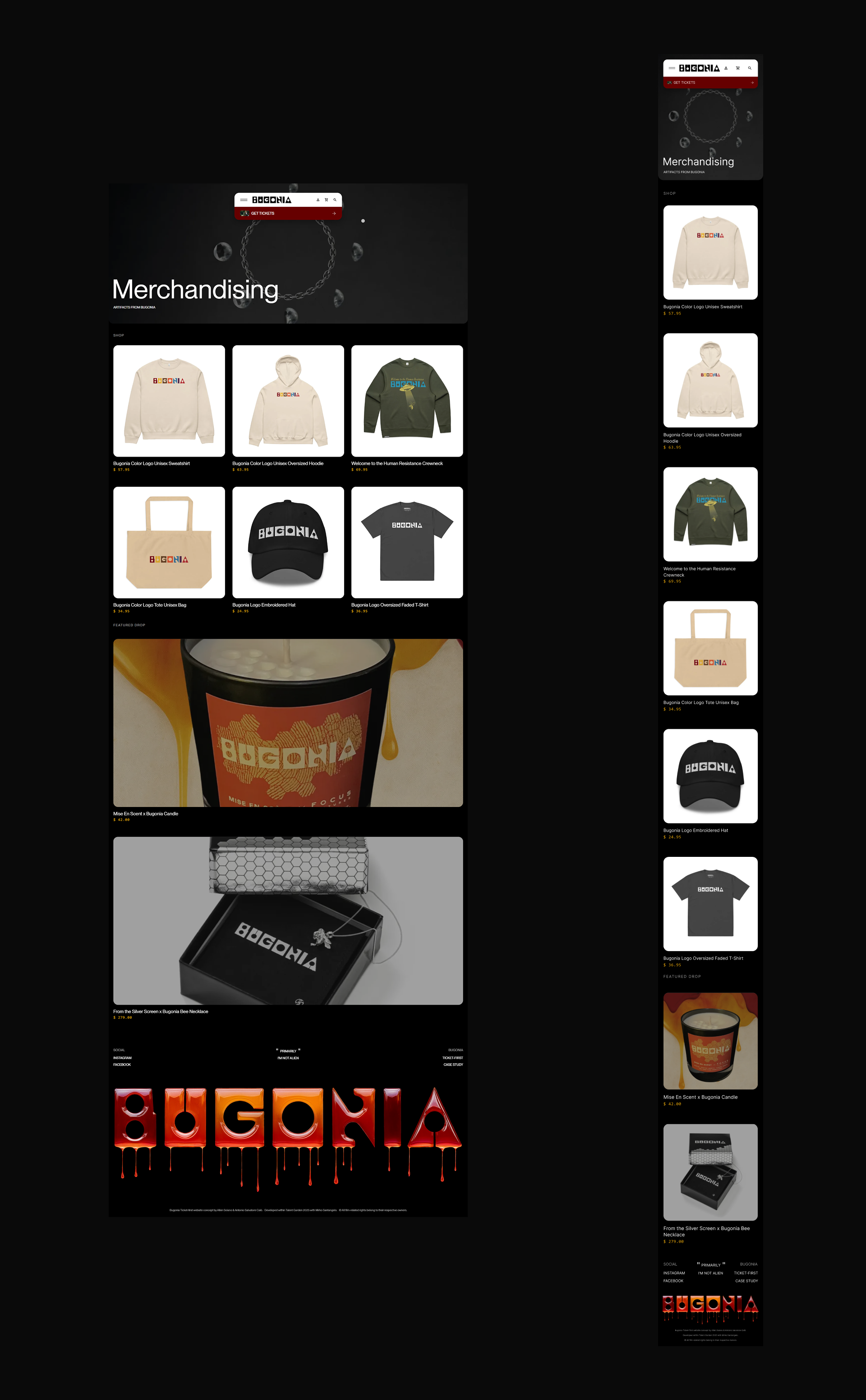 Bugonia Ticket First Website by Allen Solano & Antonio Salvatore Calò