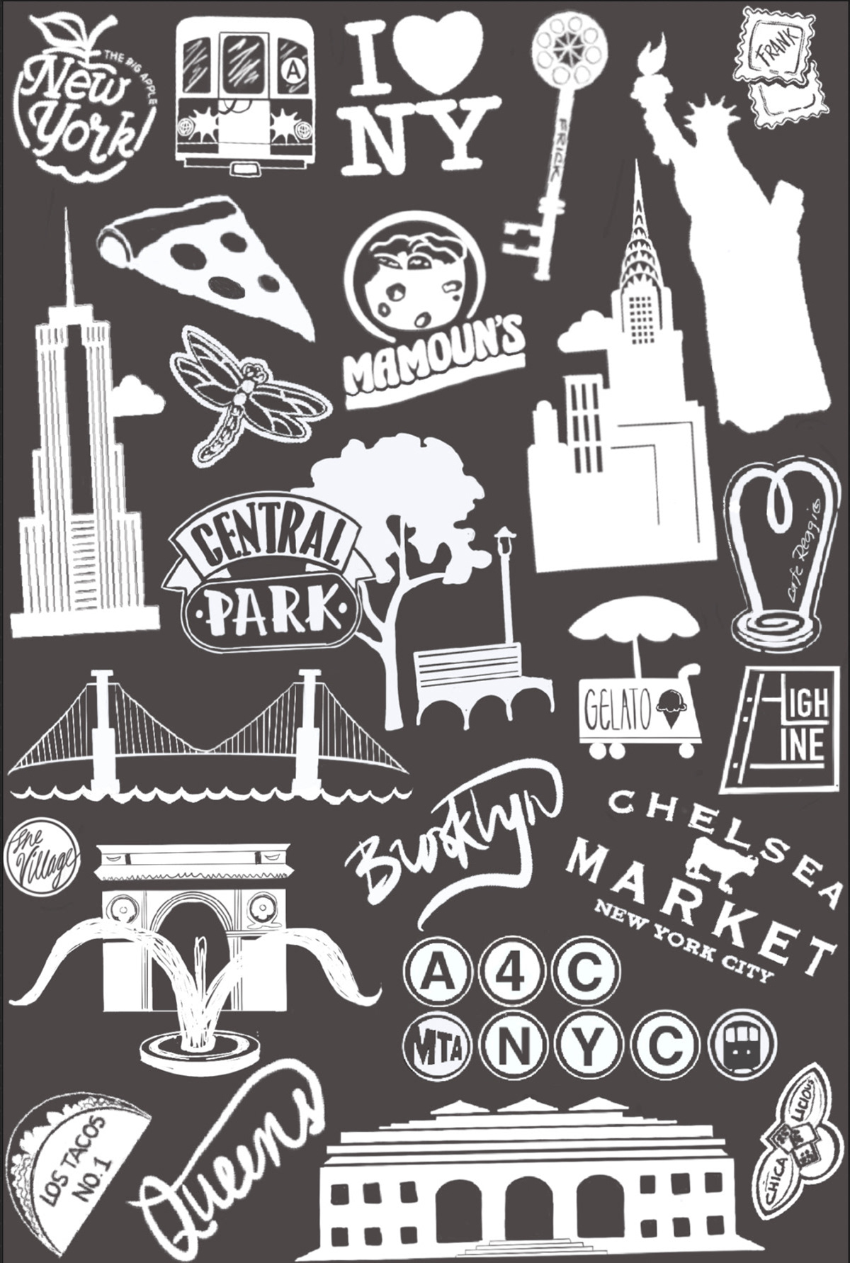 Hand Drawn logos for fabric
