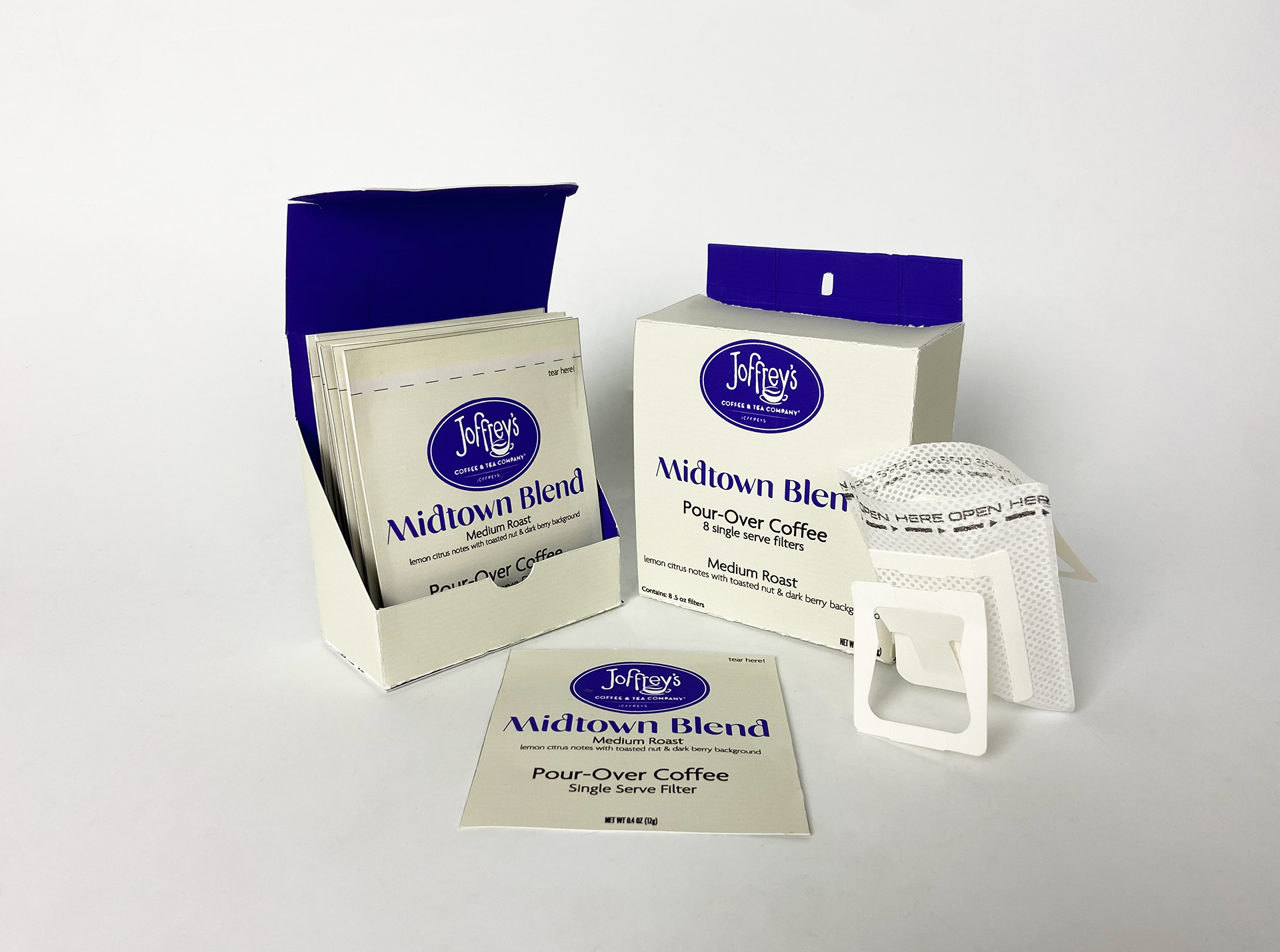a selection of pour-over coffee boxes and filters