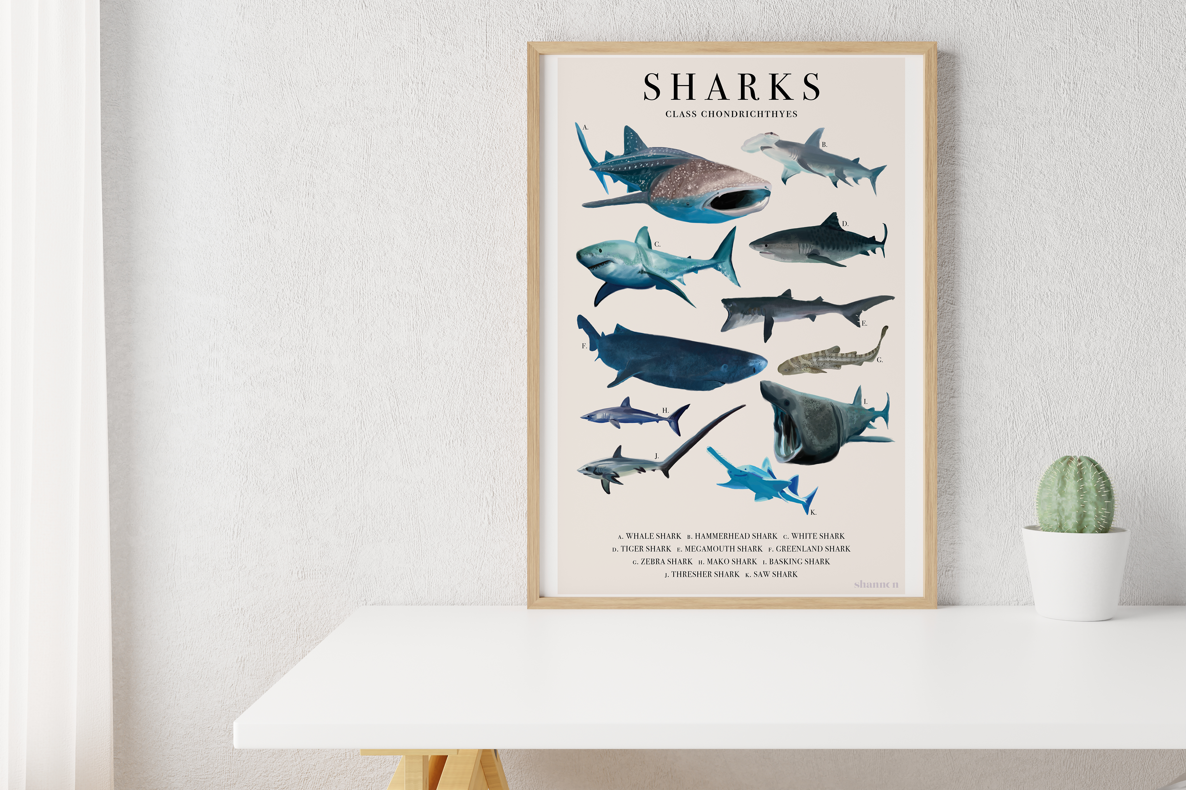 a mockup of a shark poster