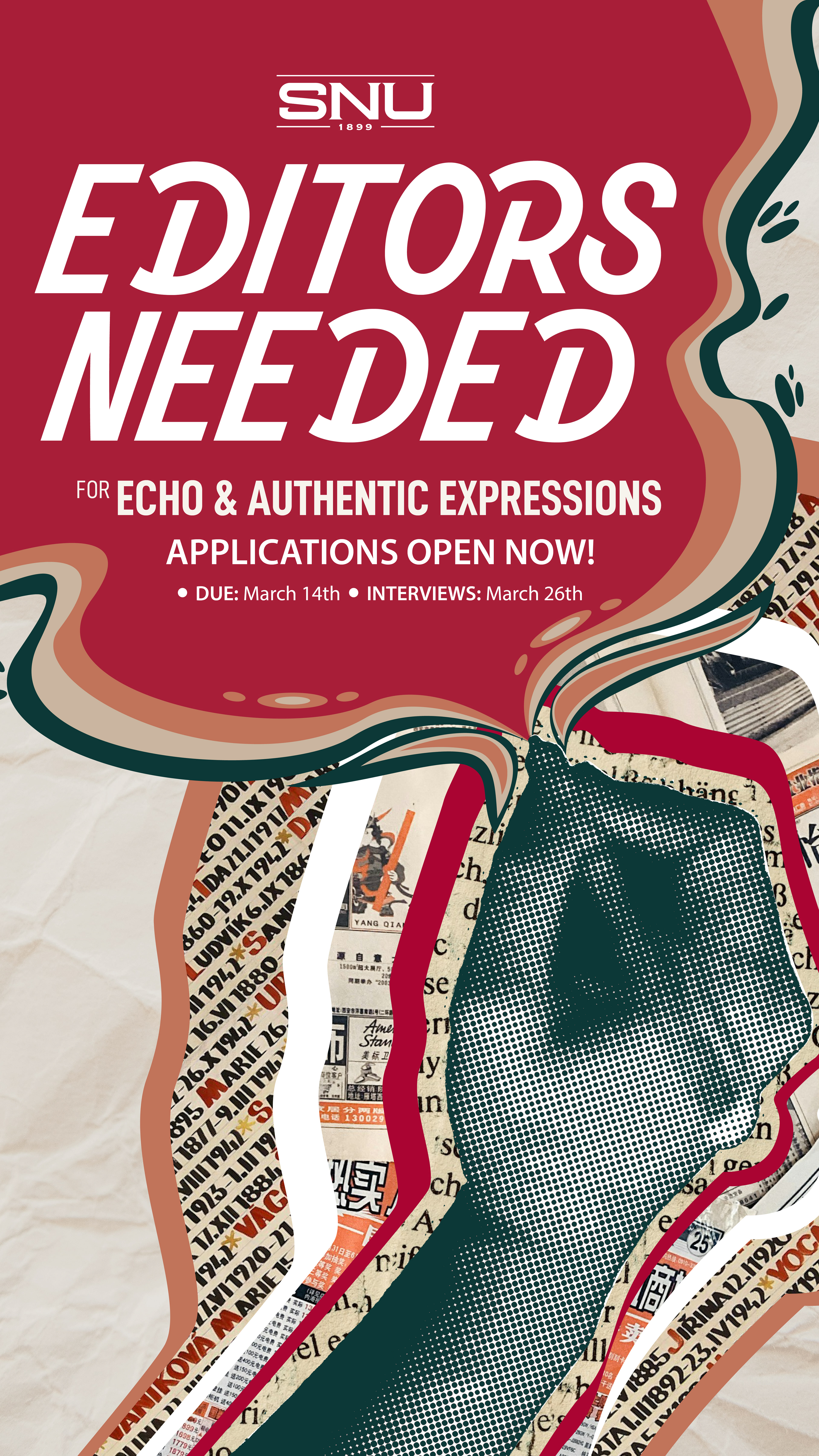 Editors for Authentic Expressions Needed Poster Ad