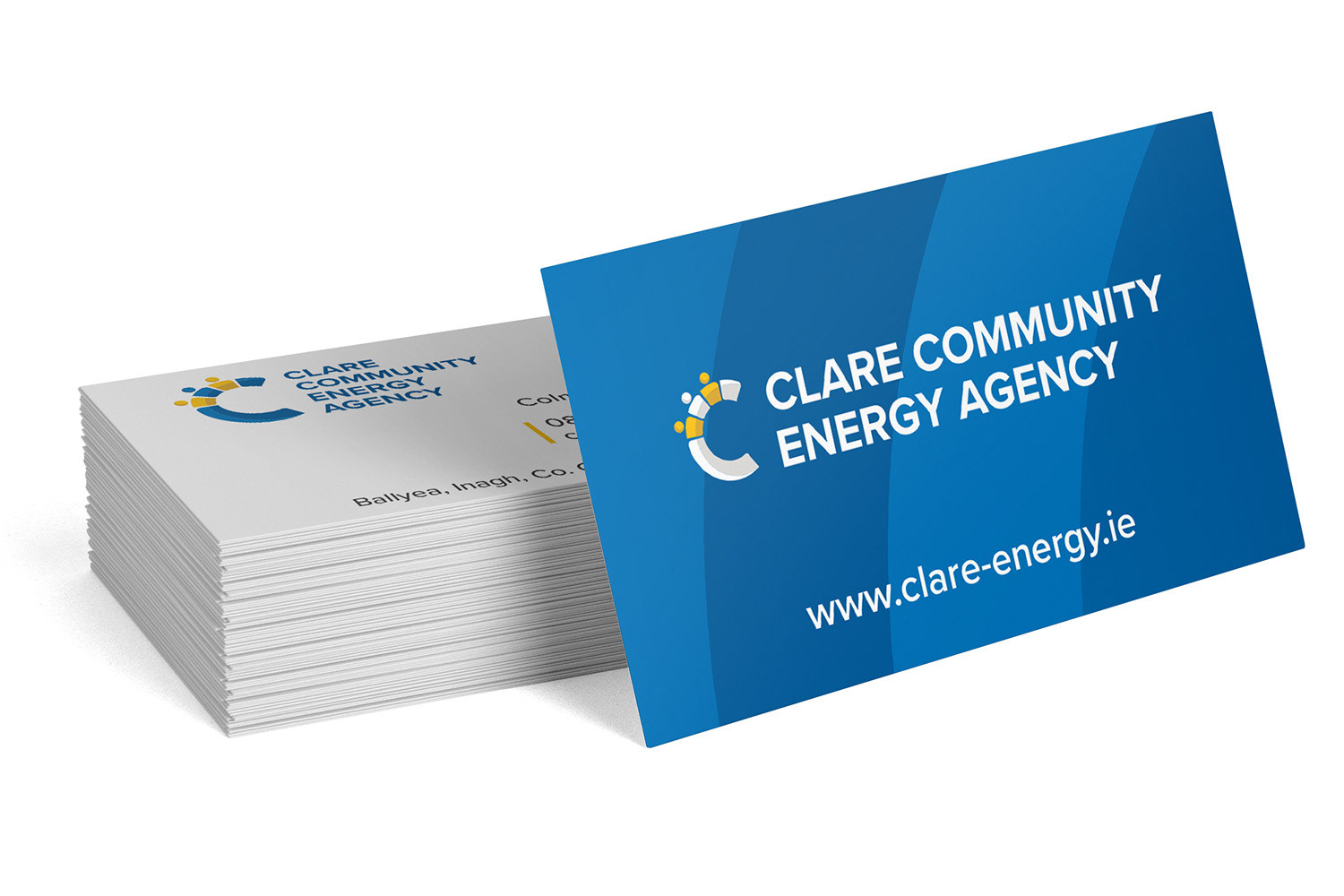 Mockup of business card for Clare Community Energy Agency