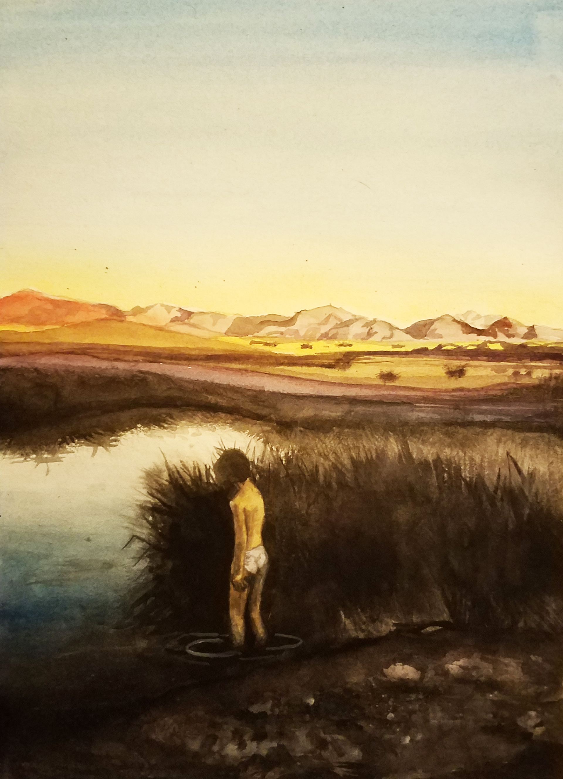 Hot Springs, Watercolor on Paper SOLD