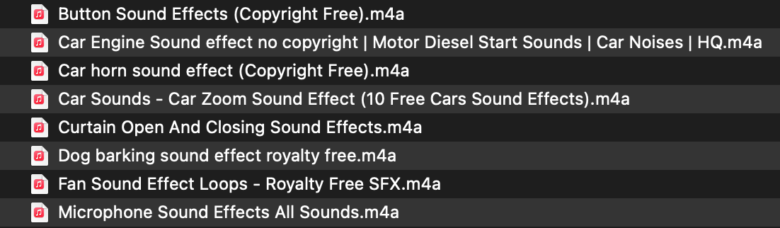Royalty Free Sound FX from Youtube