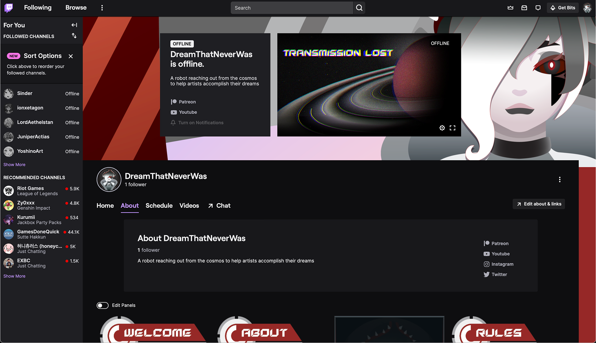 Twitch Homepage