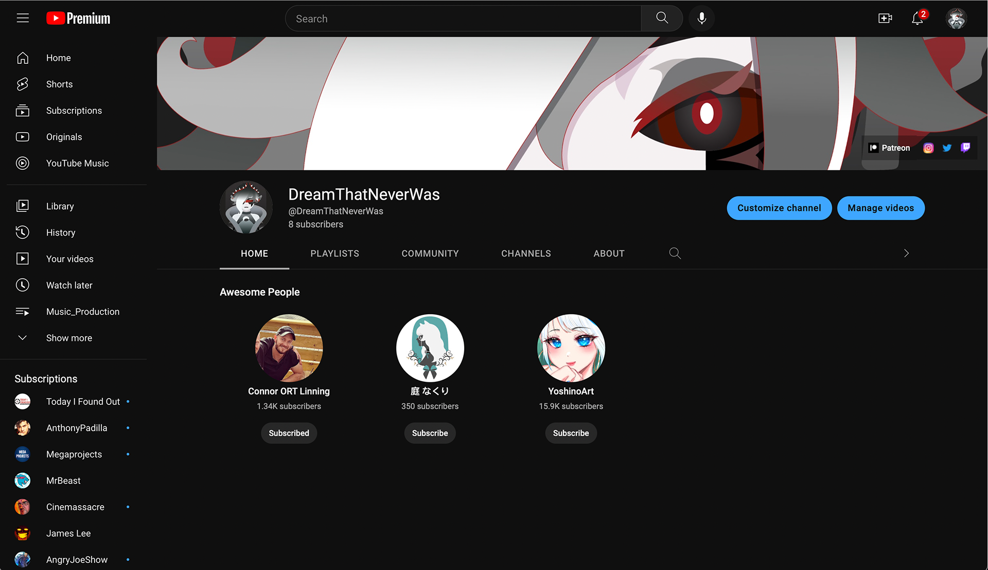 Youtube Homepage