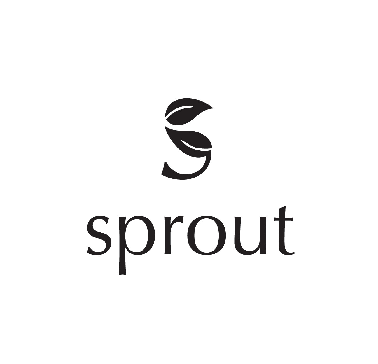 Sprout logo in black and white