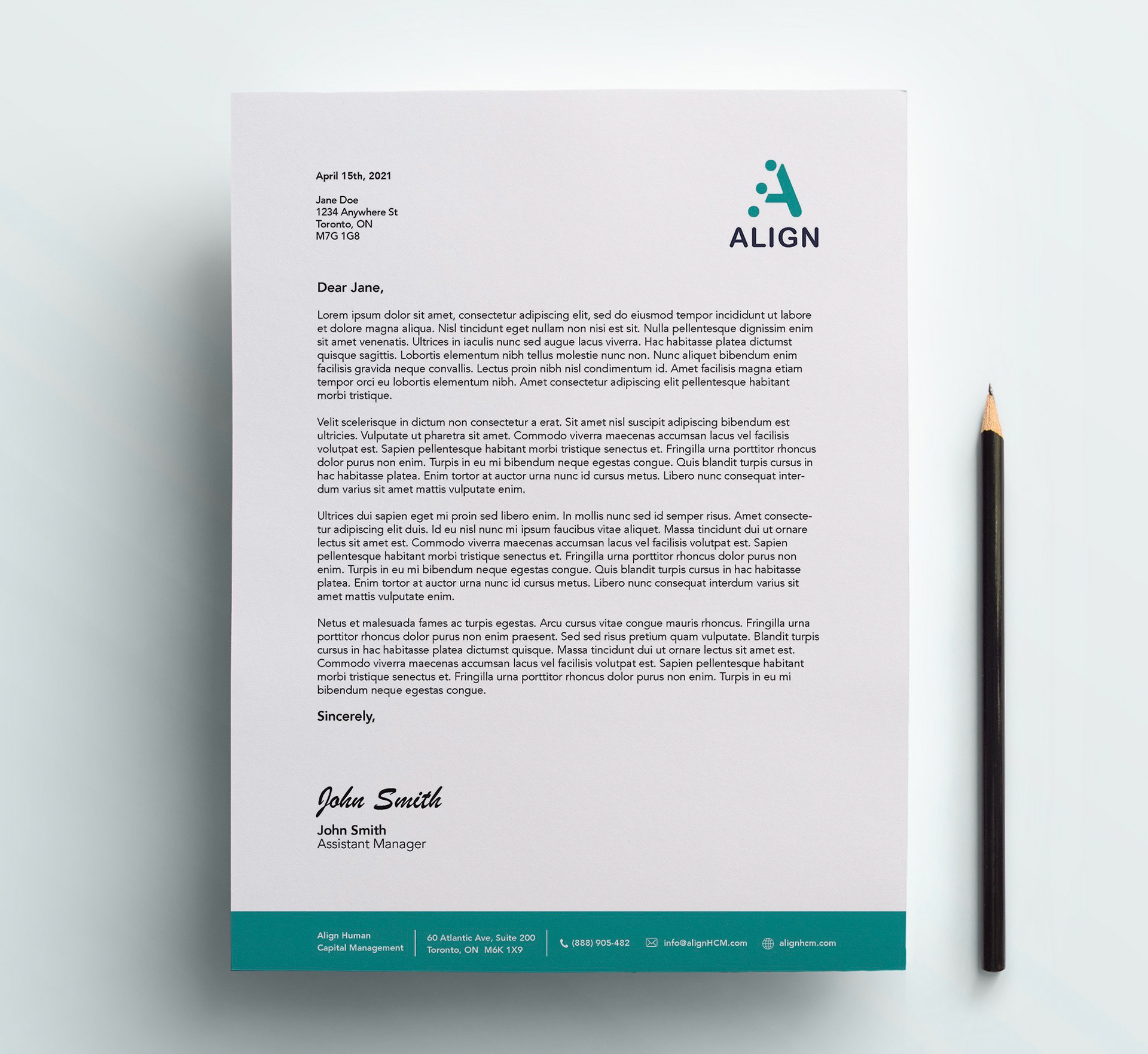 Align letterhead