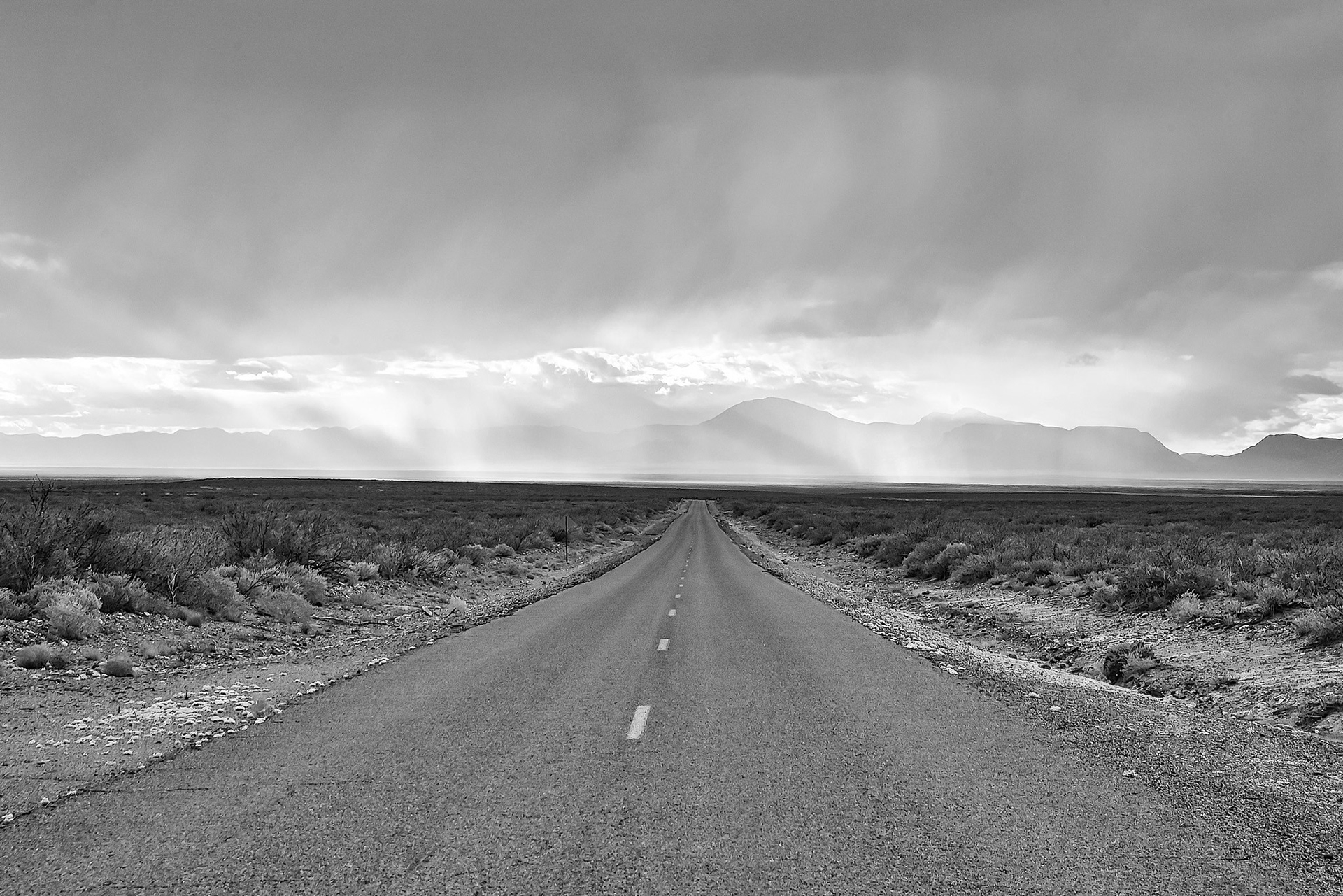 Driving Into the Storm, Tularosa Basin, New Mexico