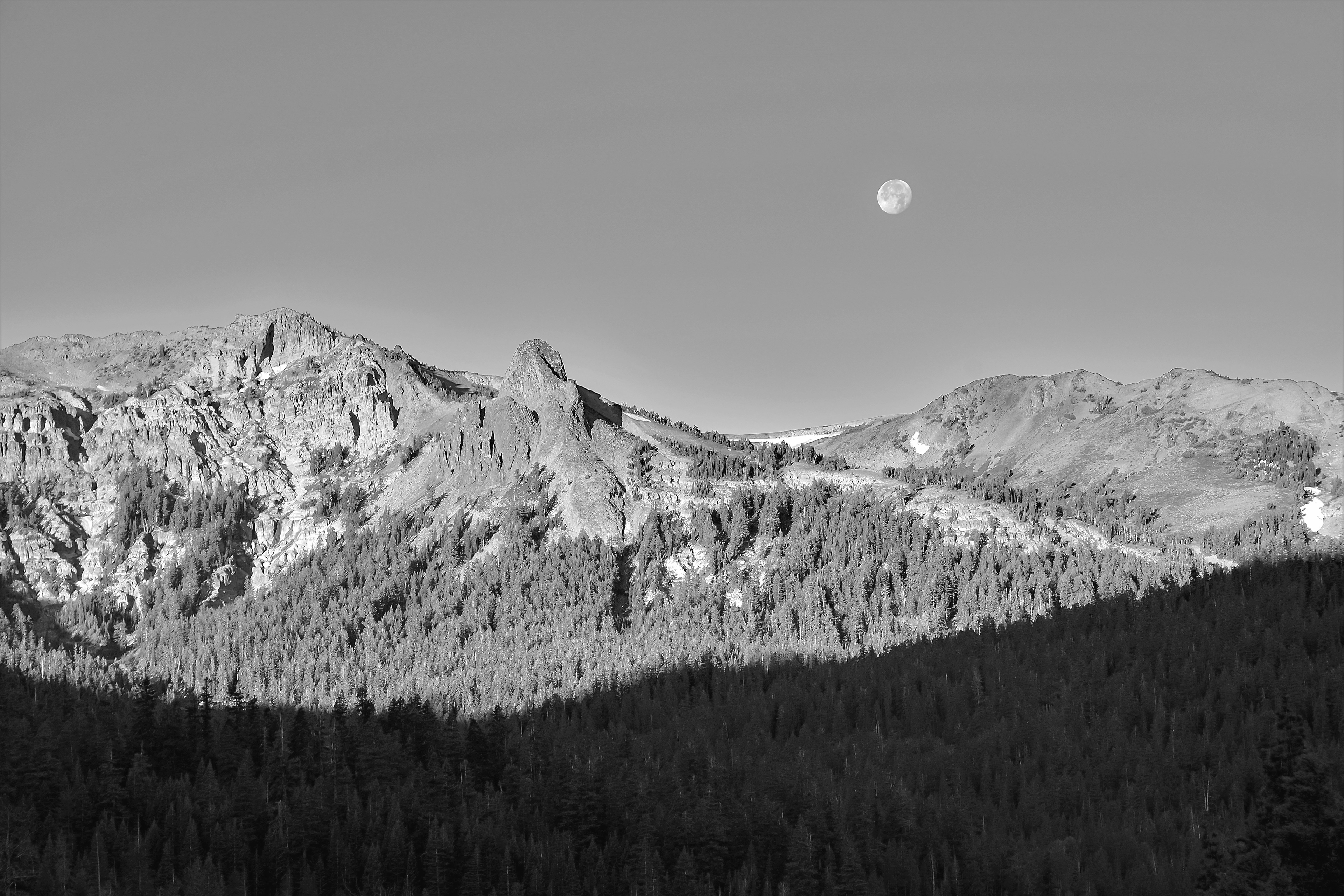 Moon Setting, Carson-Iceberg Wilderness, California