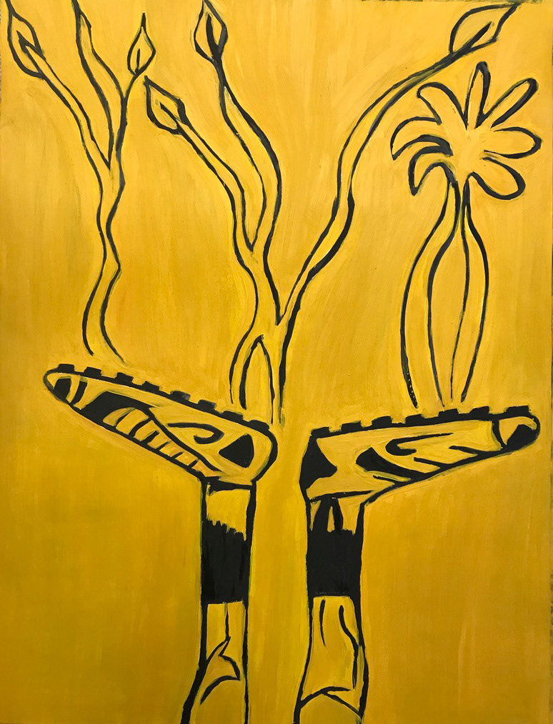 Boots Roots, 2018 (Oil on Paper)