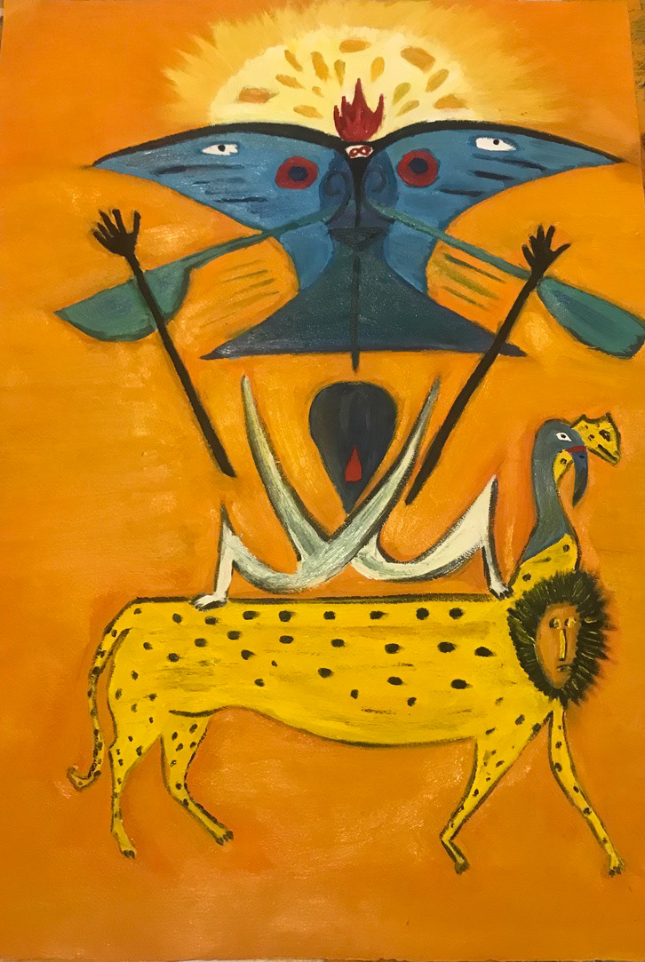 Tribute to Leonora Carrignton(Oil on Paper)