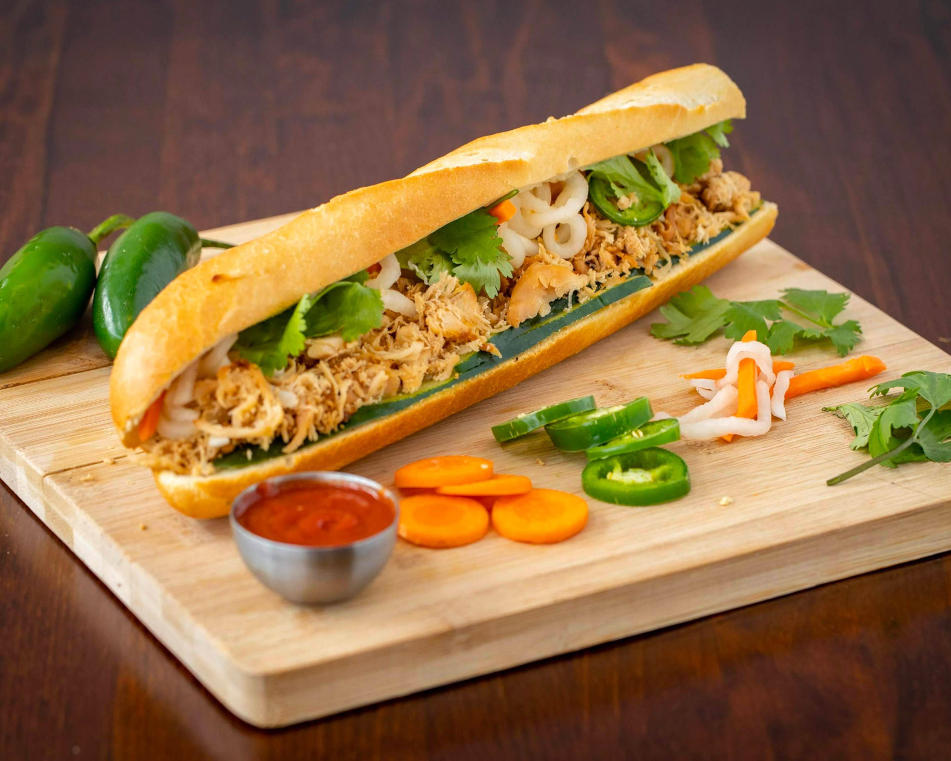 My absolute favorite: the Shredded Chicken Bahn Mi!