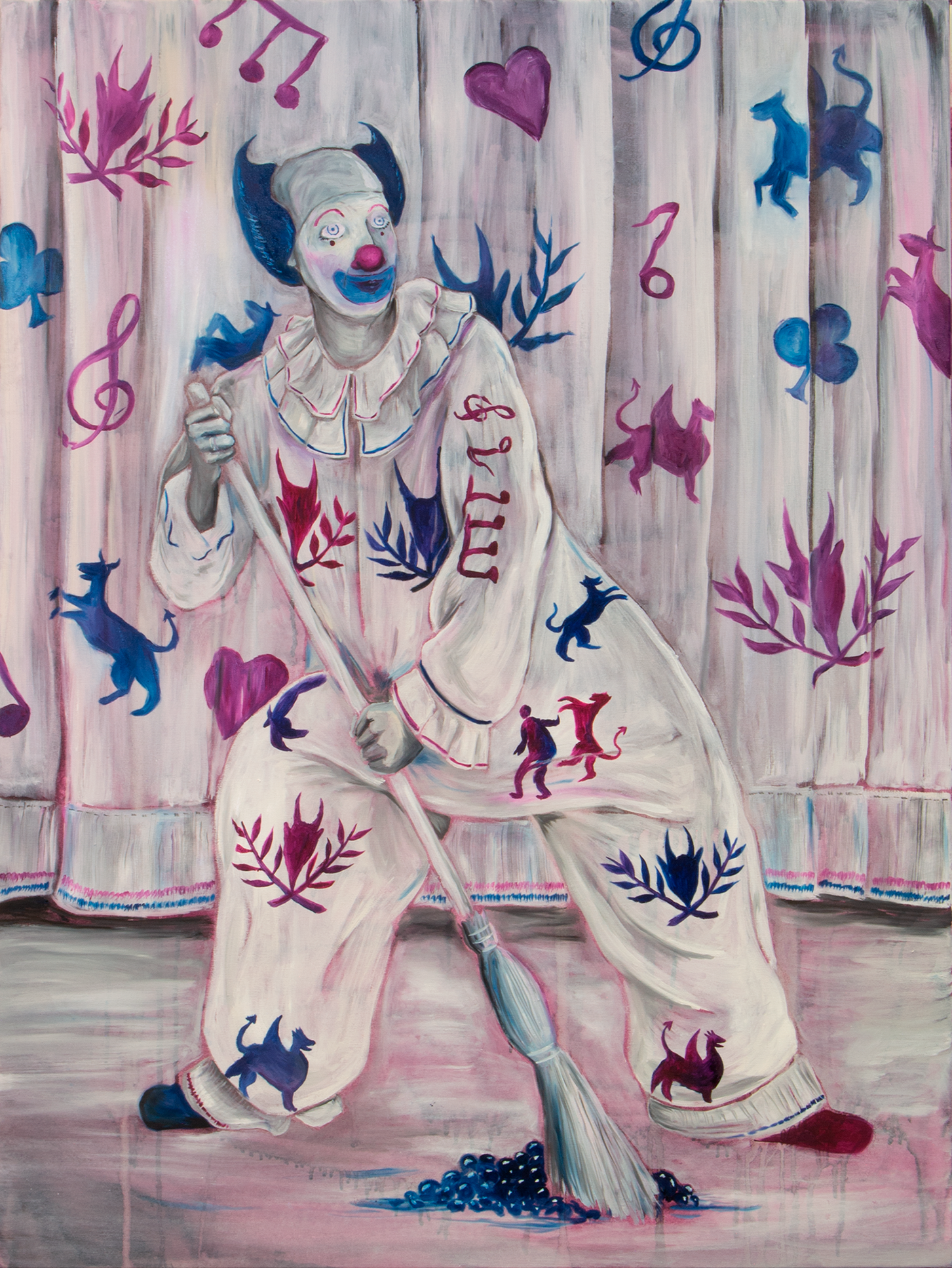 "Palhaço #1" Óleo sobre tela, 90x120, 2025