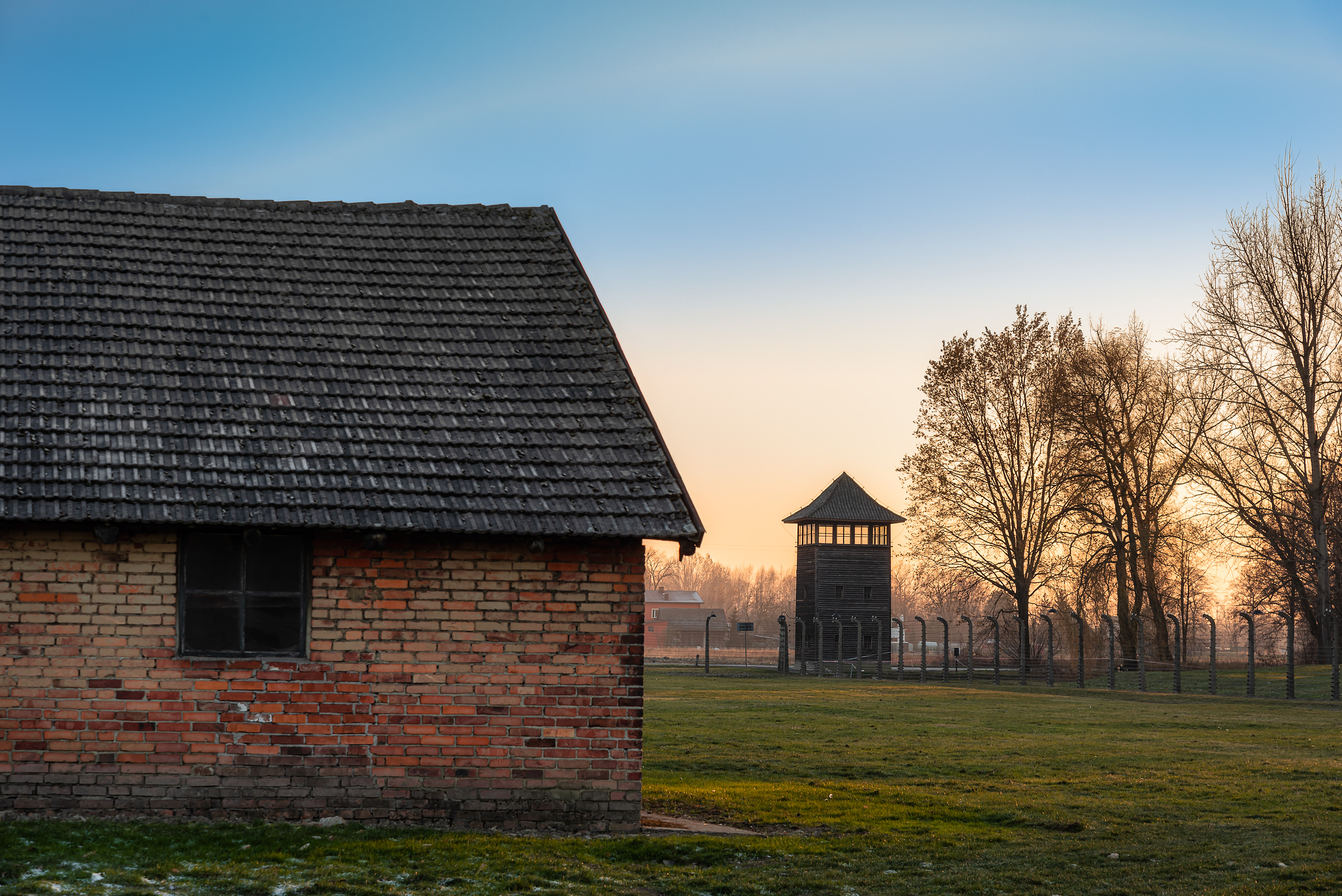 Brick made barrack with a watch tower