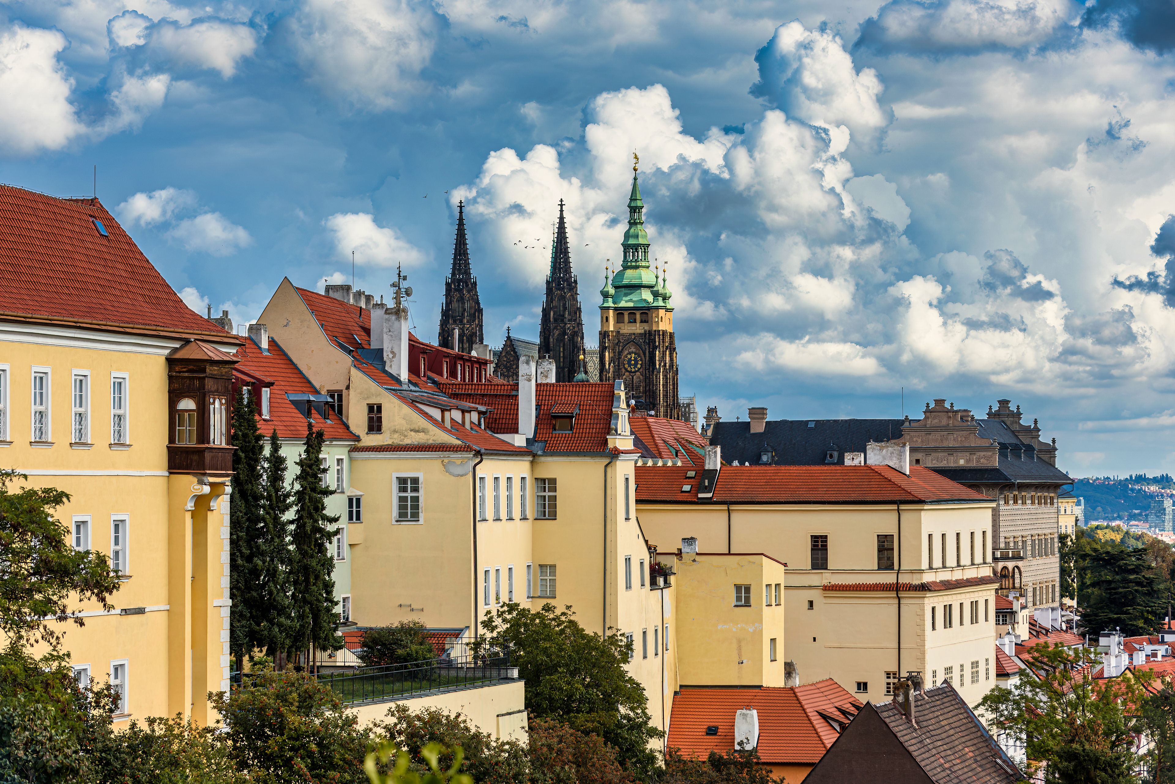 Castle District with the St. Vitus Cathedral's towers