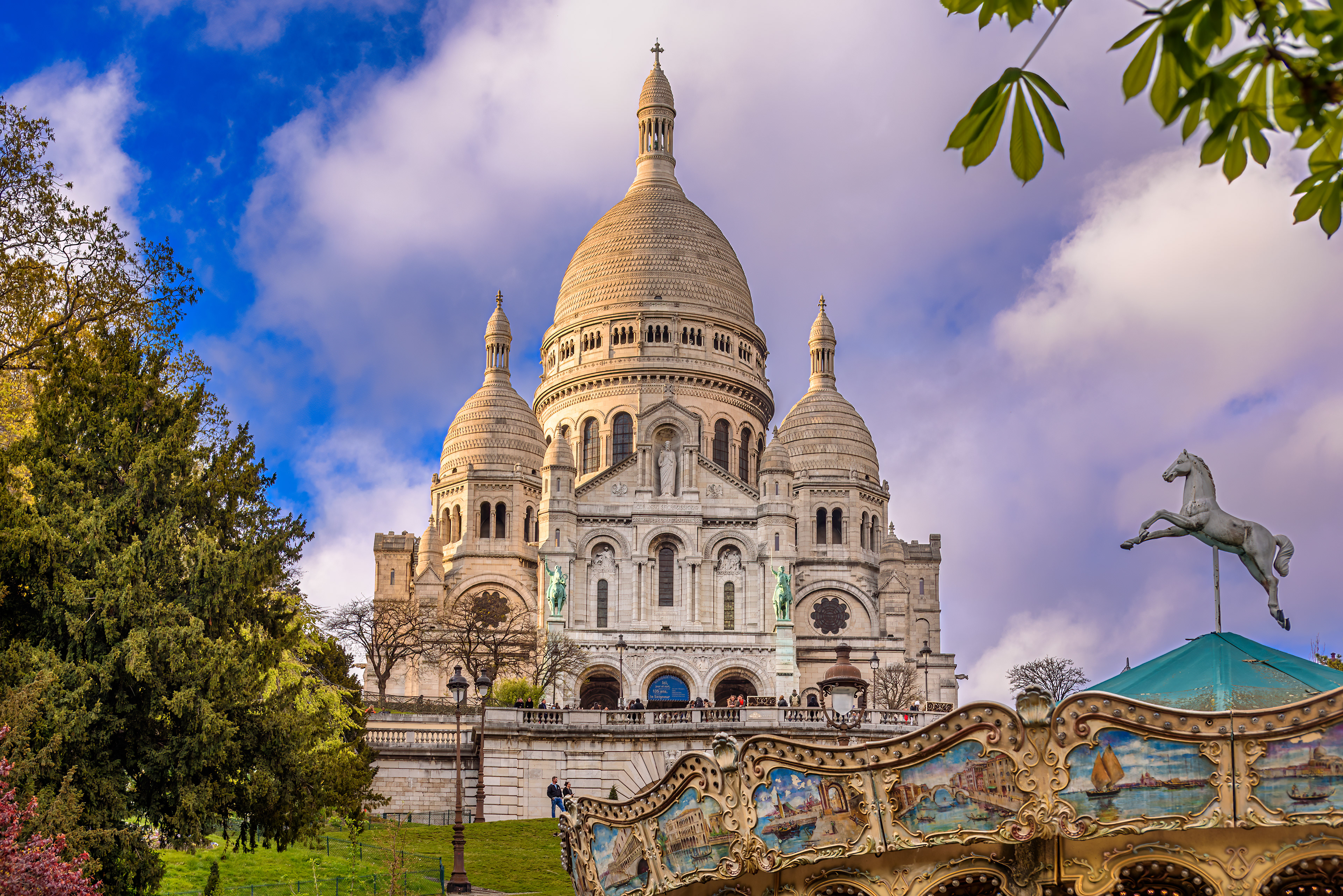 Sacre-Coeur Basilica with carousel