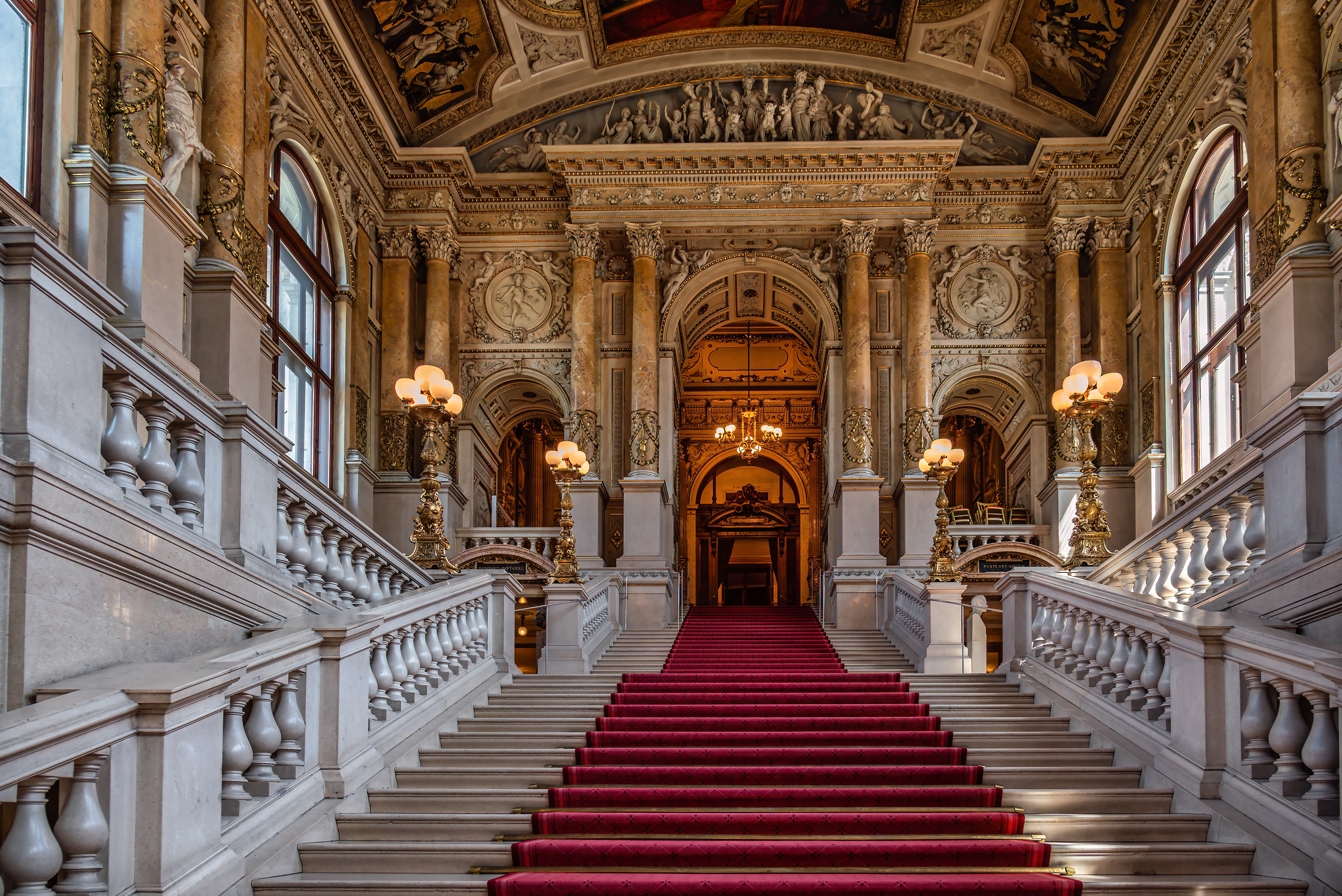 Burgtheater grand staircase with ornate interior