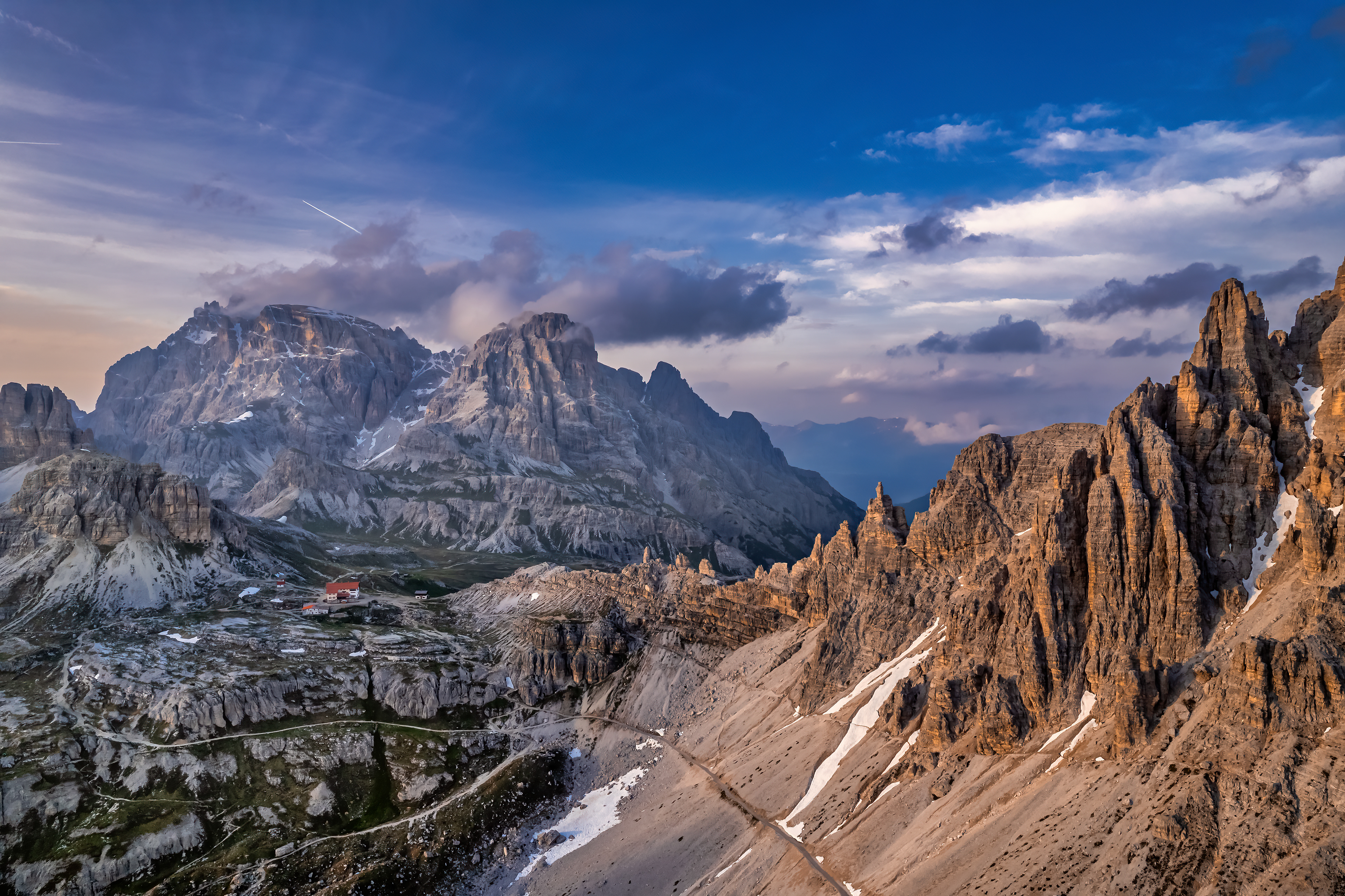 Jagged peaks during twilight