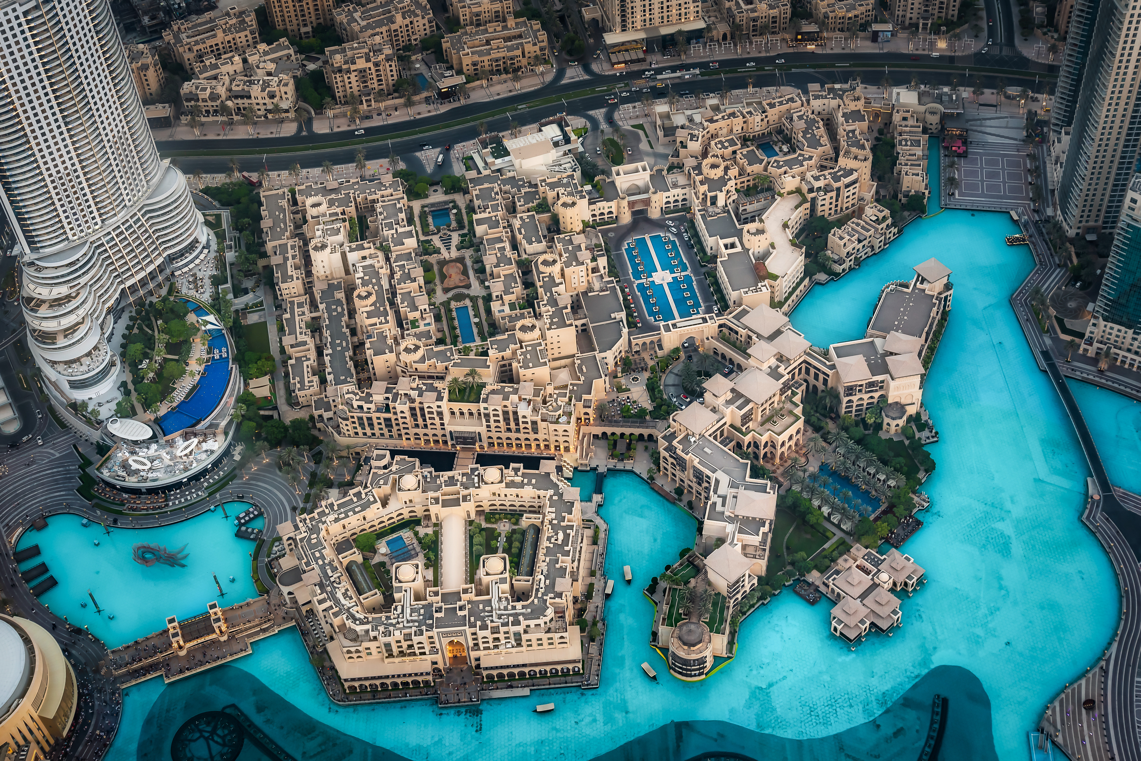 Dubai Fountain viewed from the Burj Khalifa