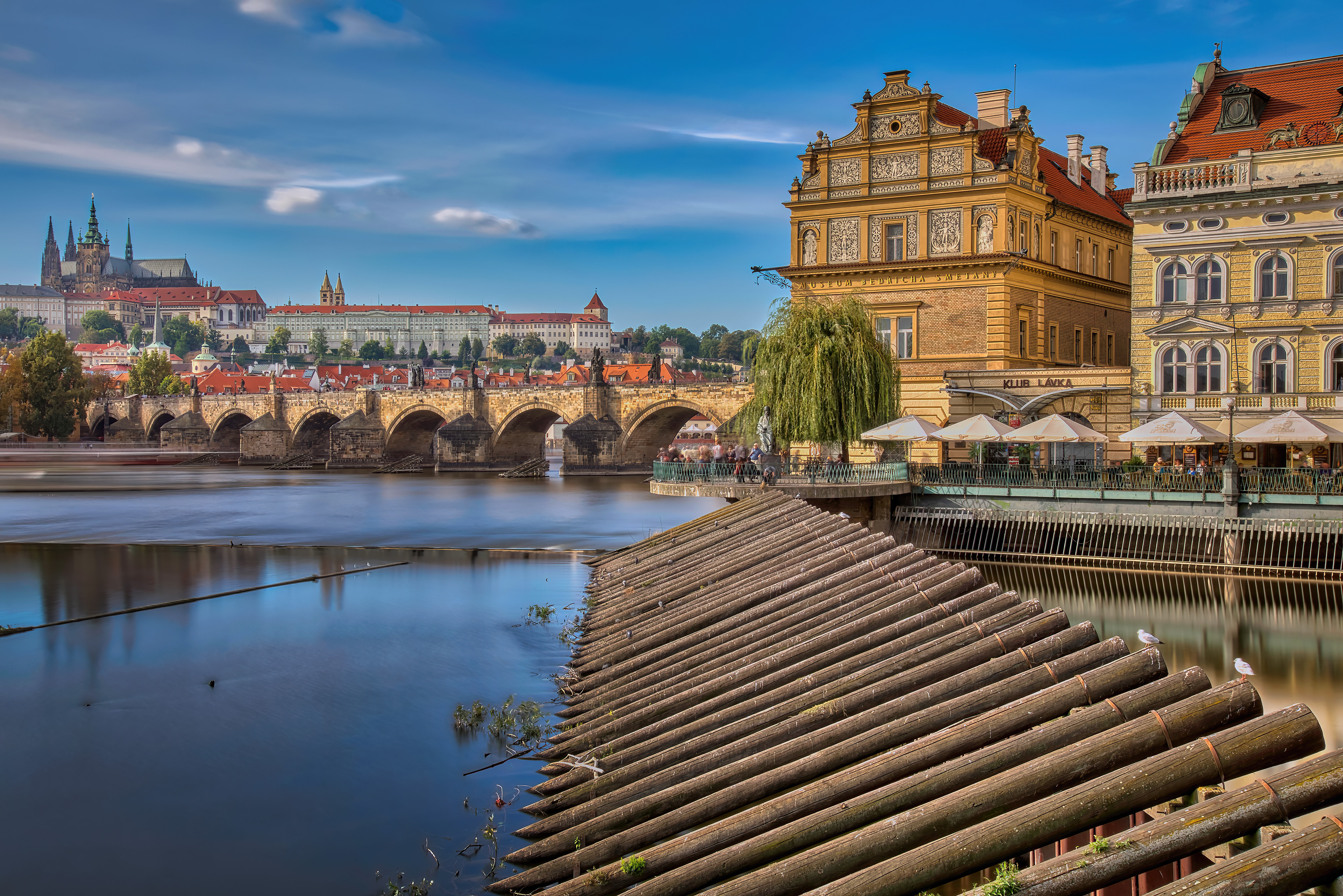 View of the Charles Bridge and the Vltava River