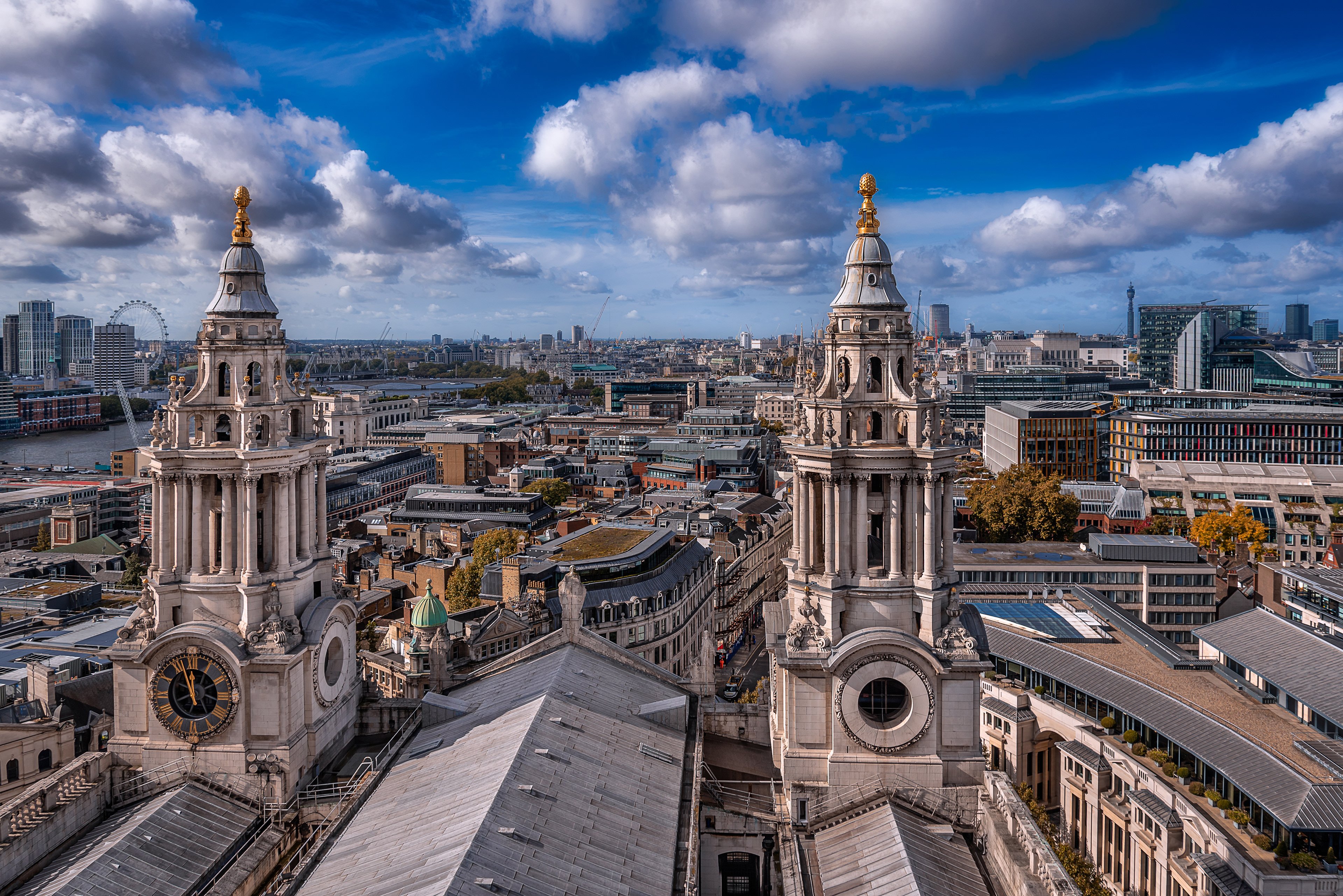 On the top of the St. Paul's Cathedral