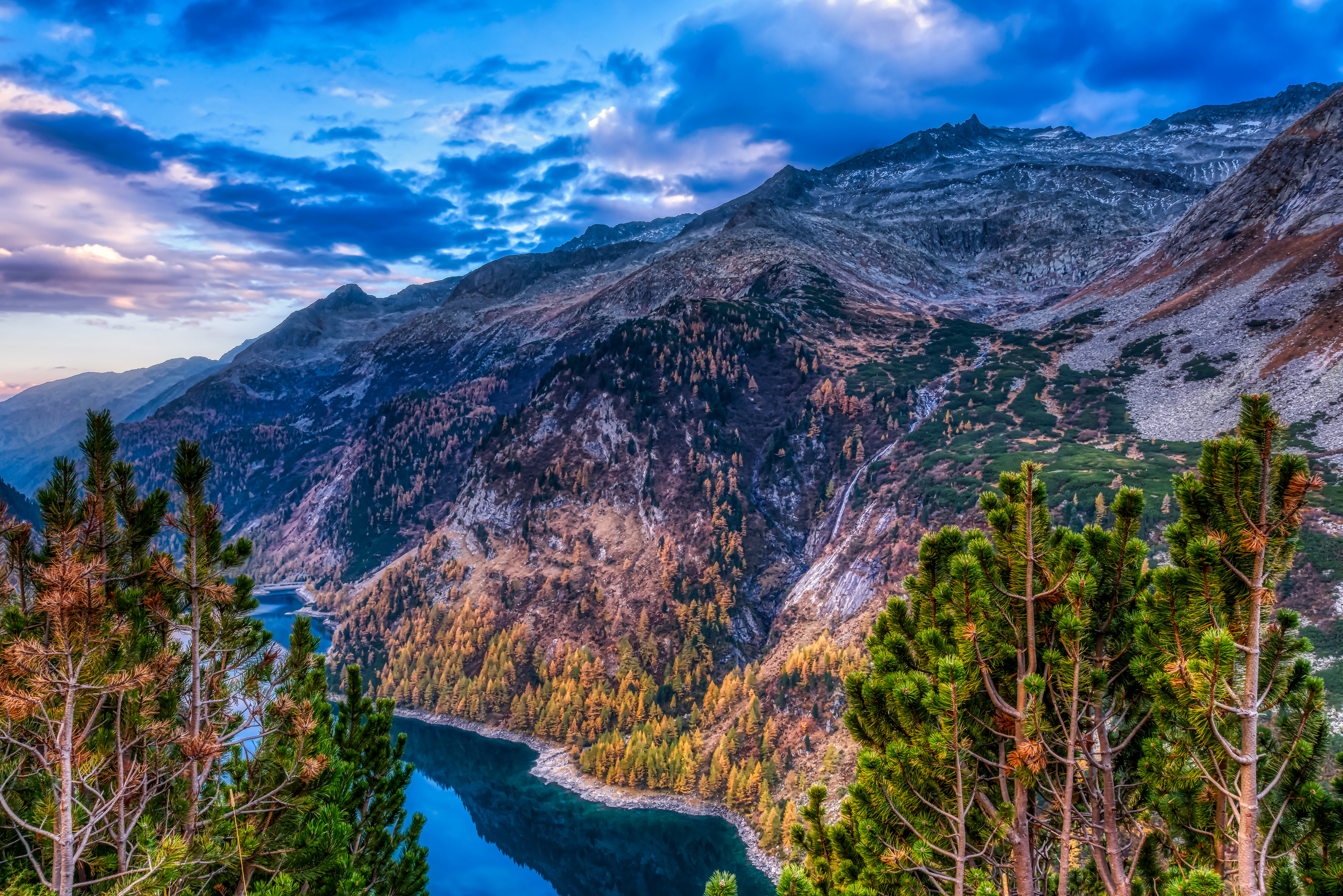 Alpine Lake during twilight