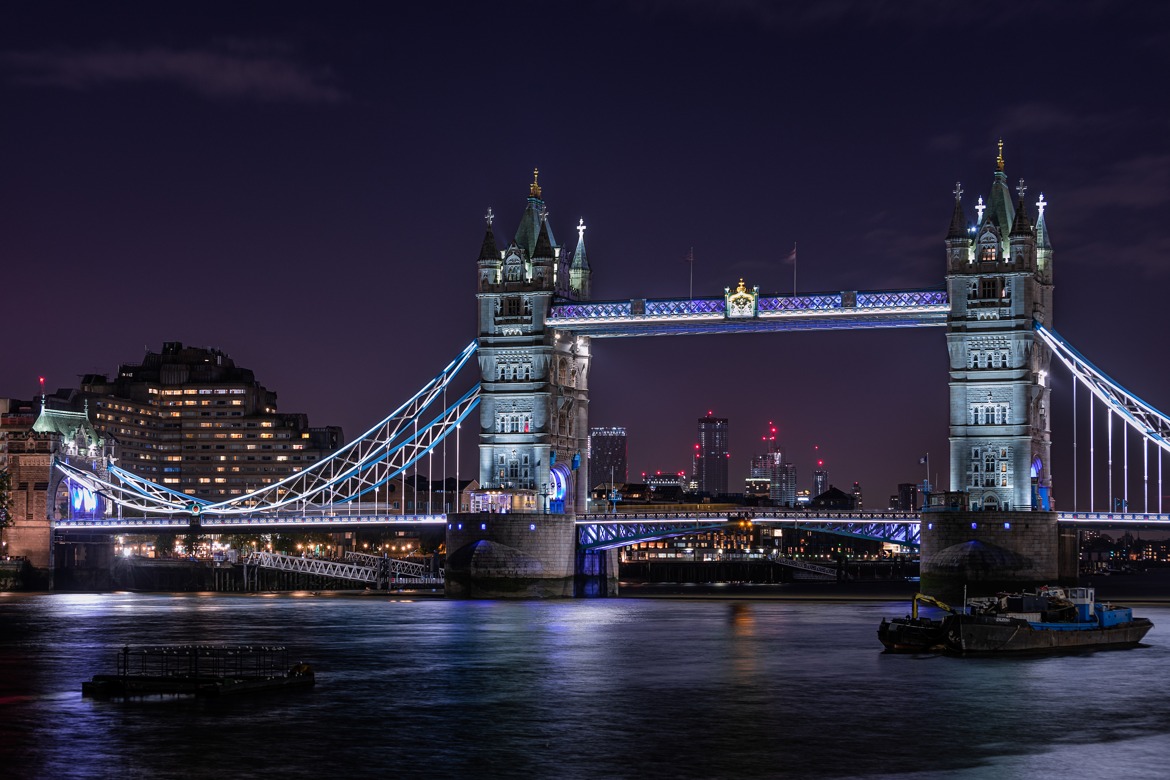 Tower Bridge by Night A timeless London landmark illuminated against the dark waters of the Thames.