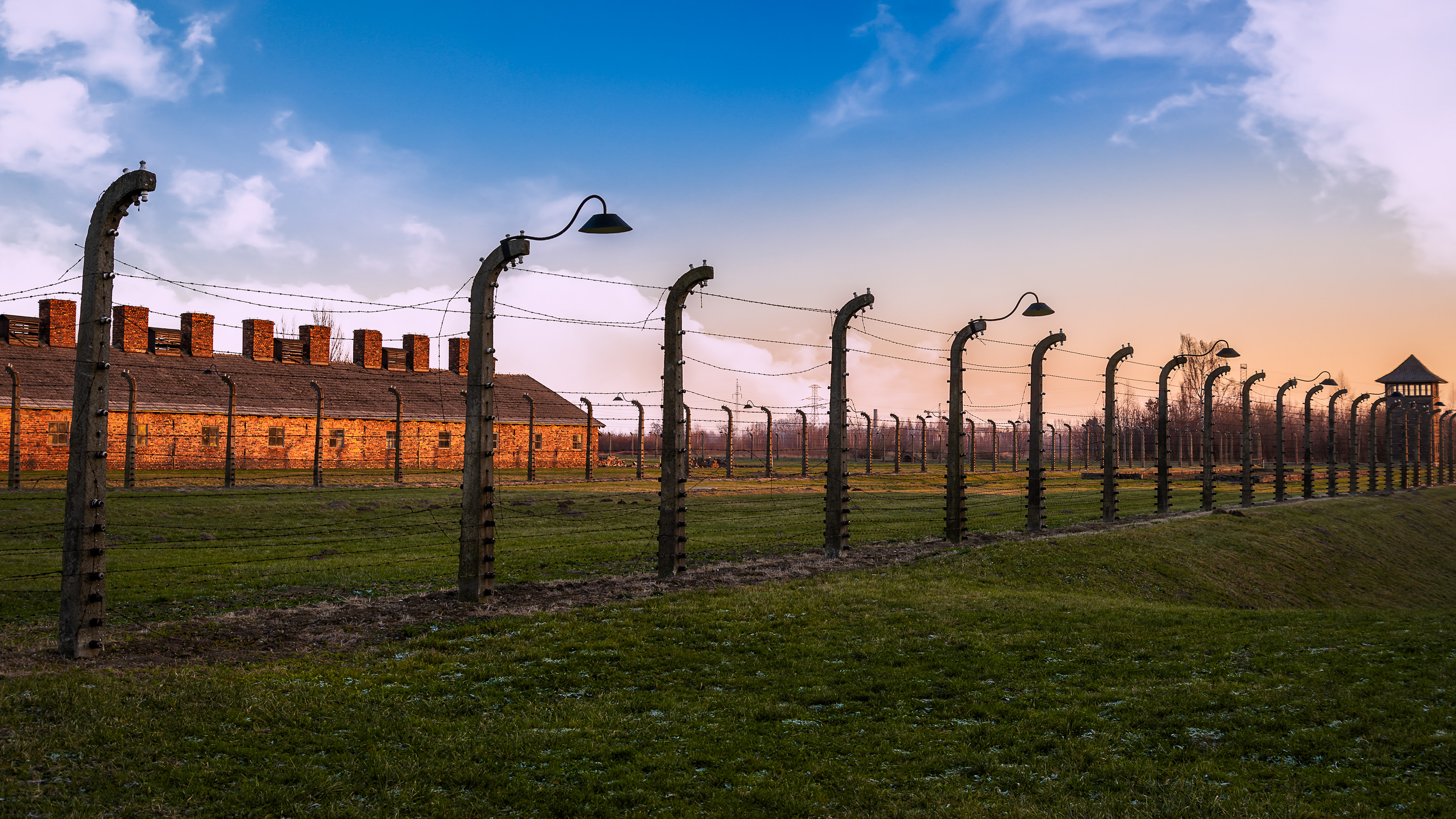 Barbed wire fence around the Birkenau Camp