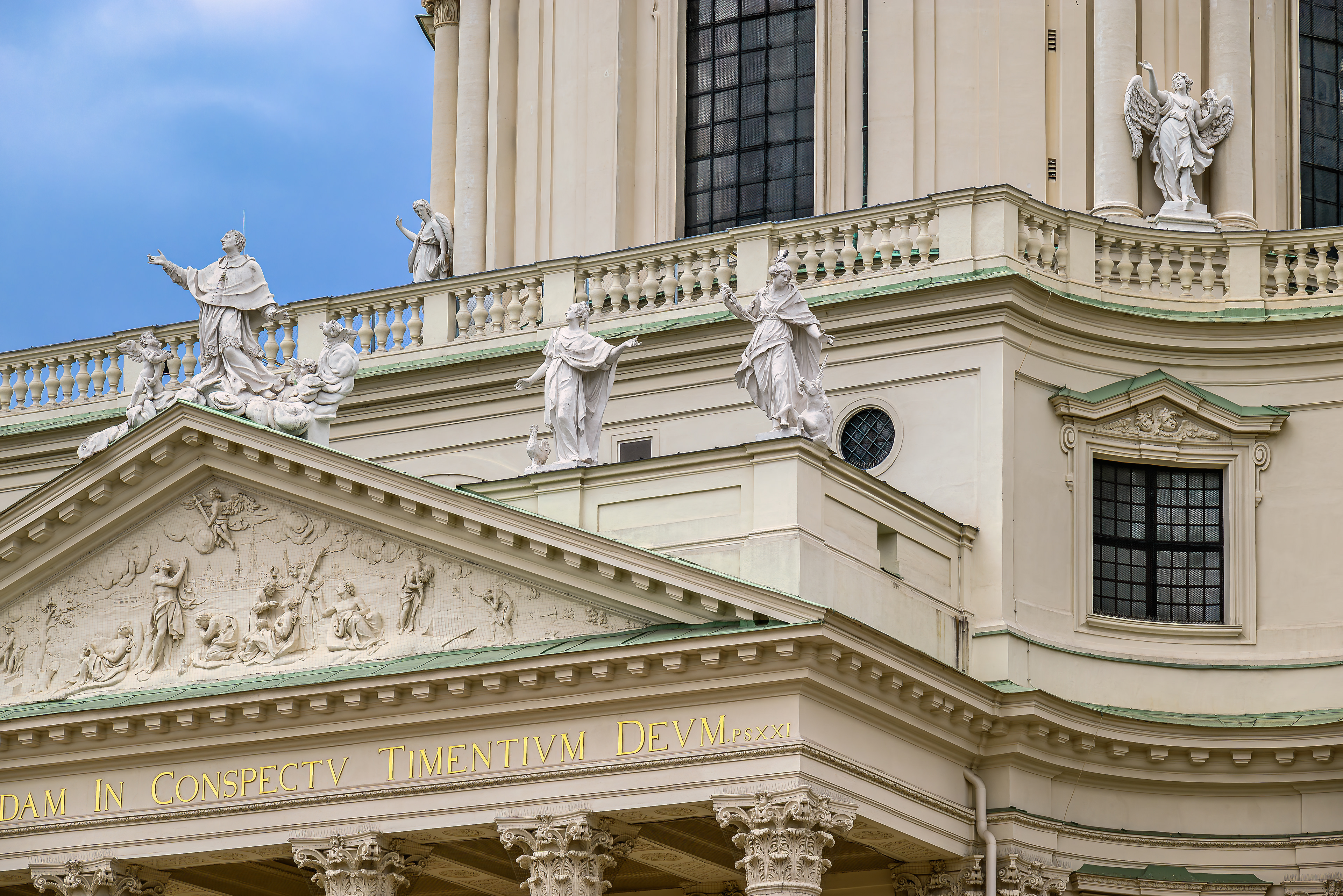 Karlskirche baroque sculptures and architectural details