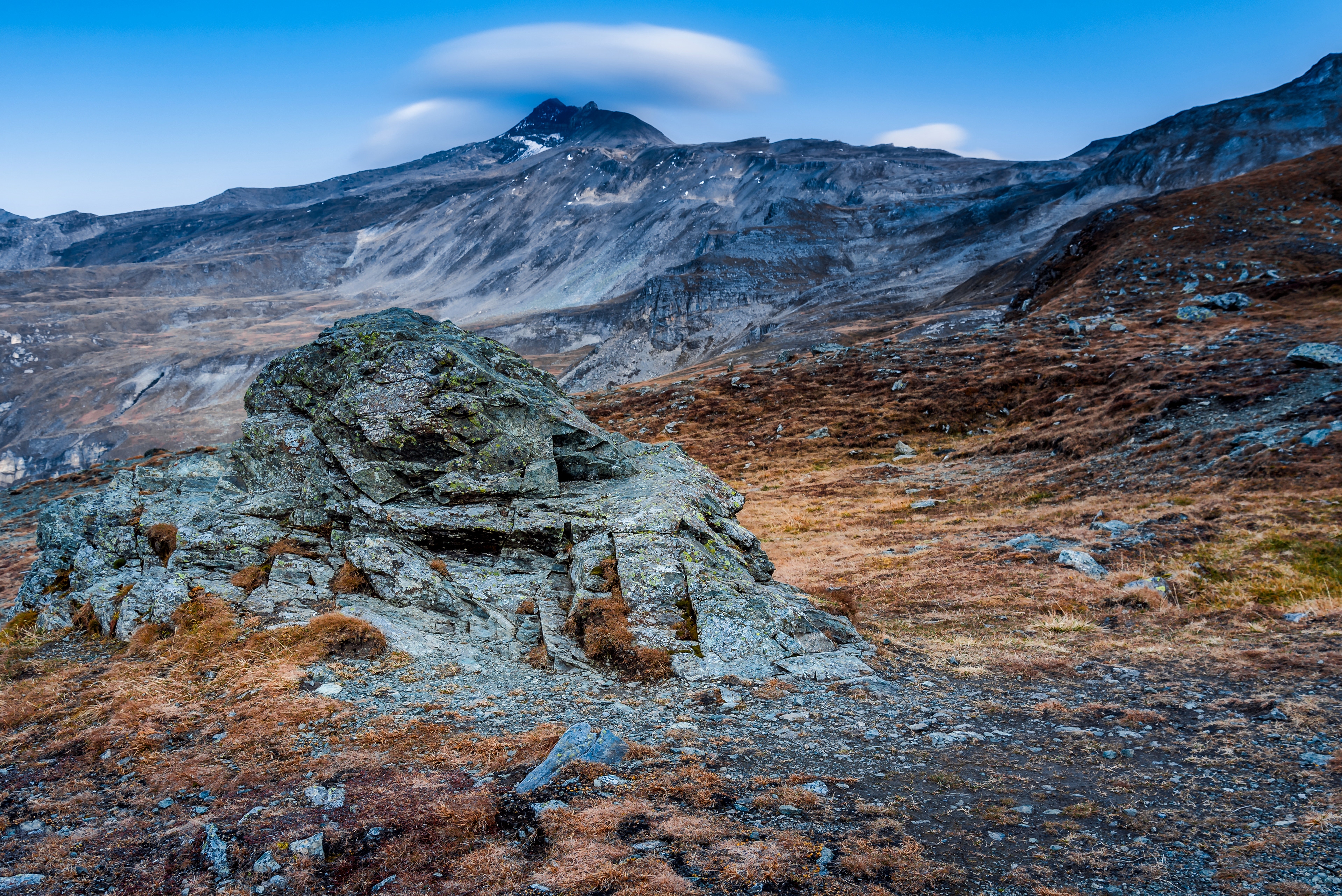 Rock formations after twilight